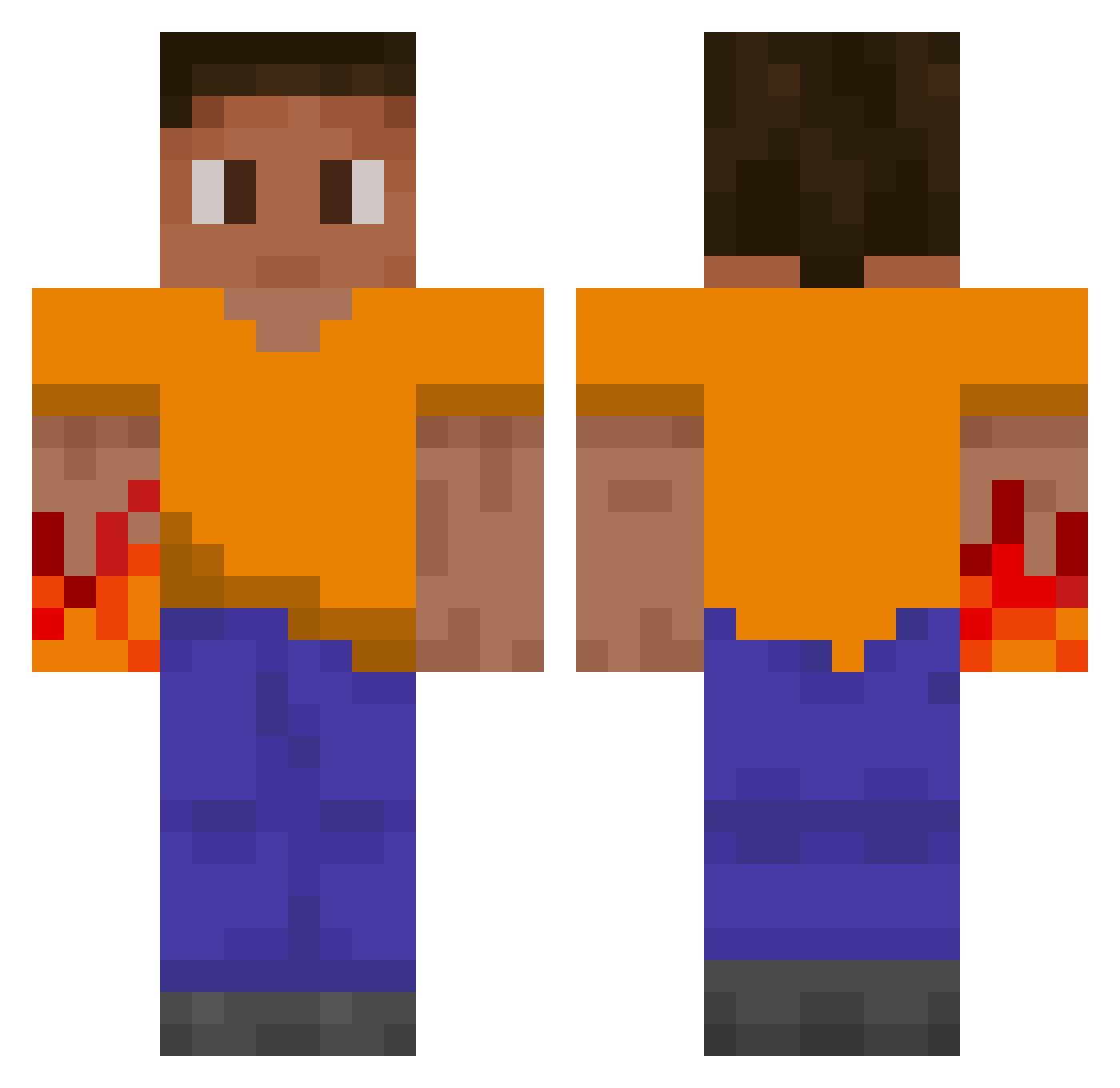 DDCOHEN Minecraft skin, front and back view
