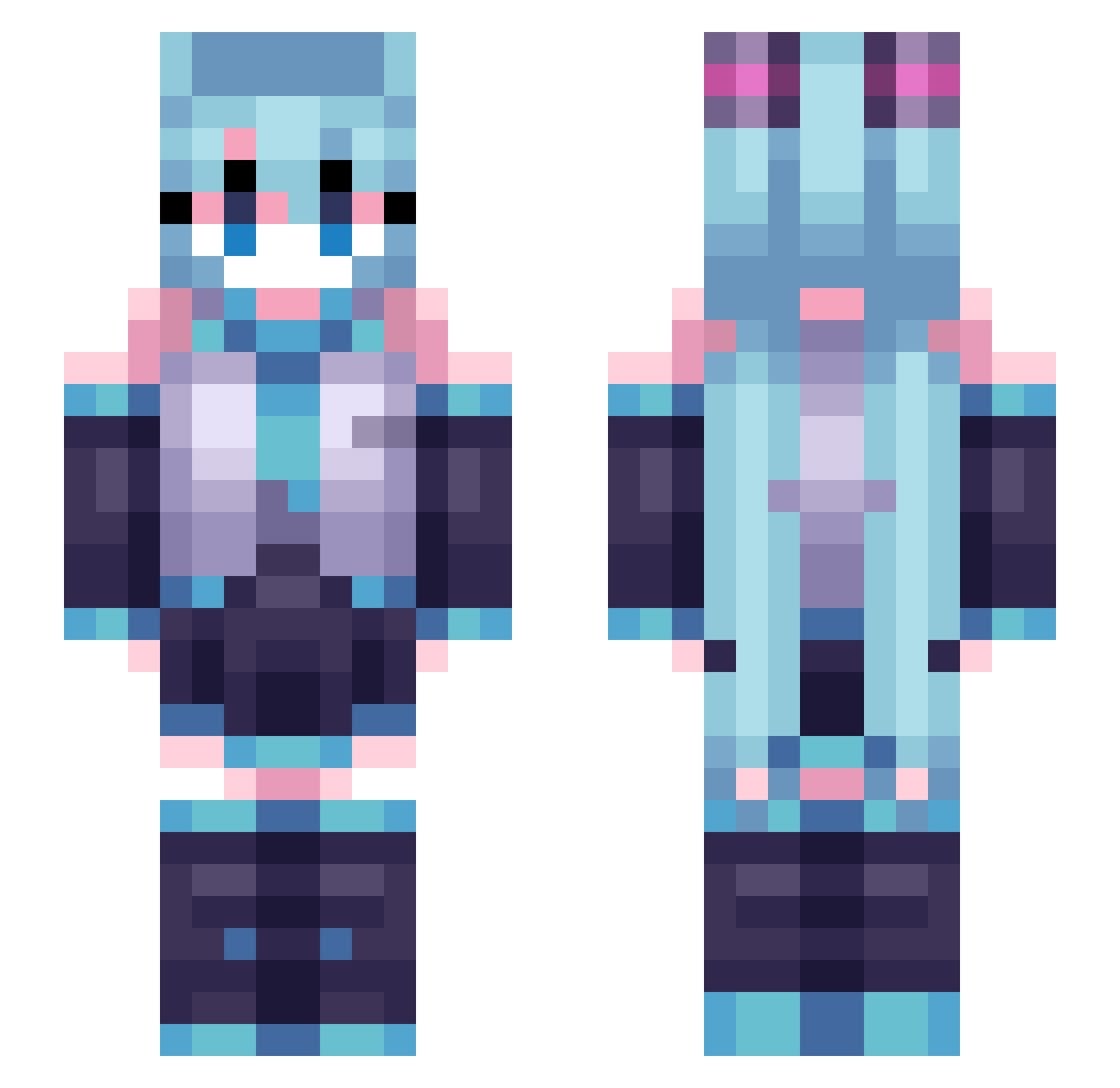 SerakonAkinoyo Minecraft skin, front and back view