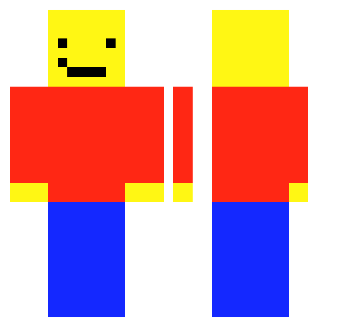 SheLuvHubert Minecraft skin, front and back view
