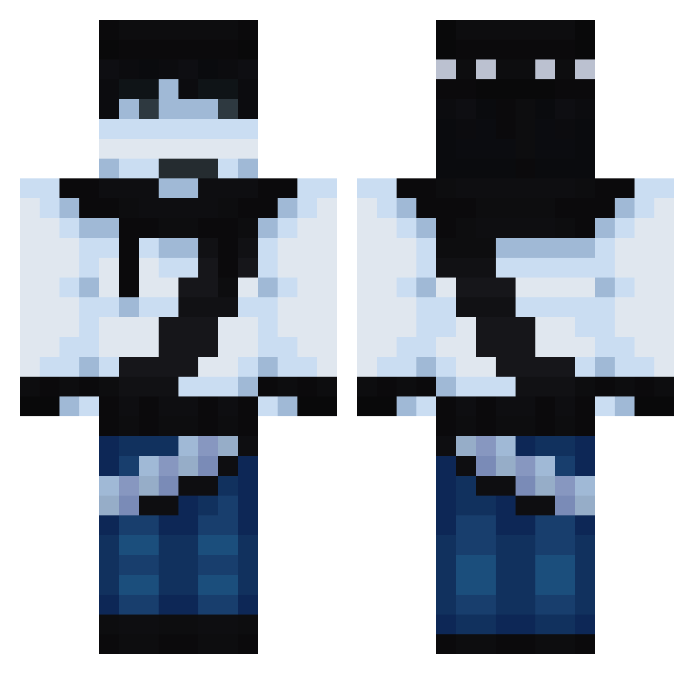 5dbuckbox Minecraft skin, front and back view