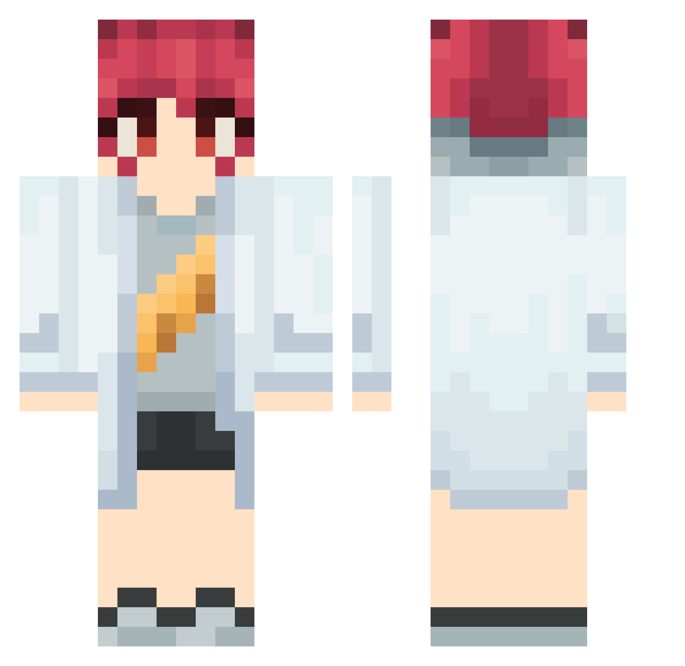 MarcosKT Minecraft skin, front and back view