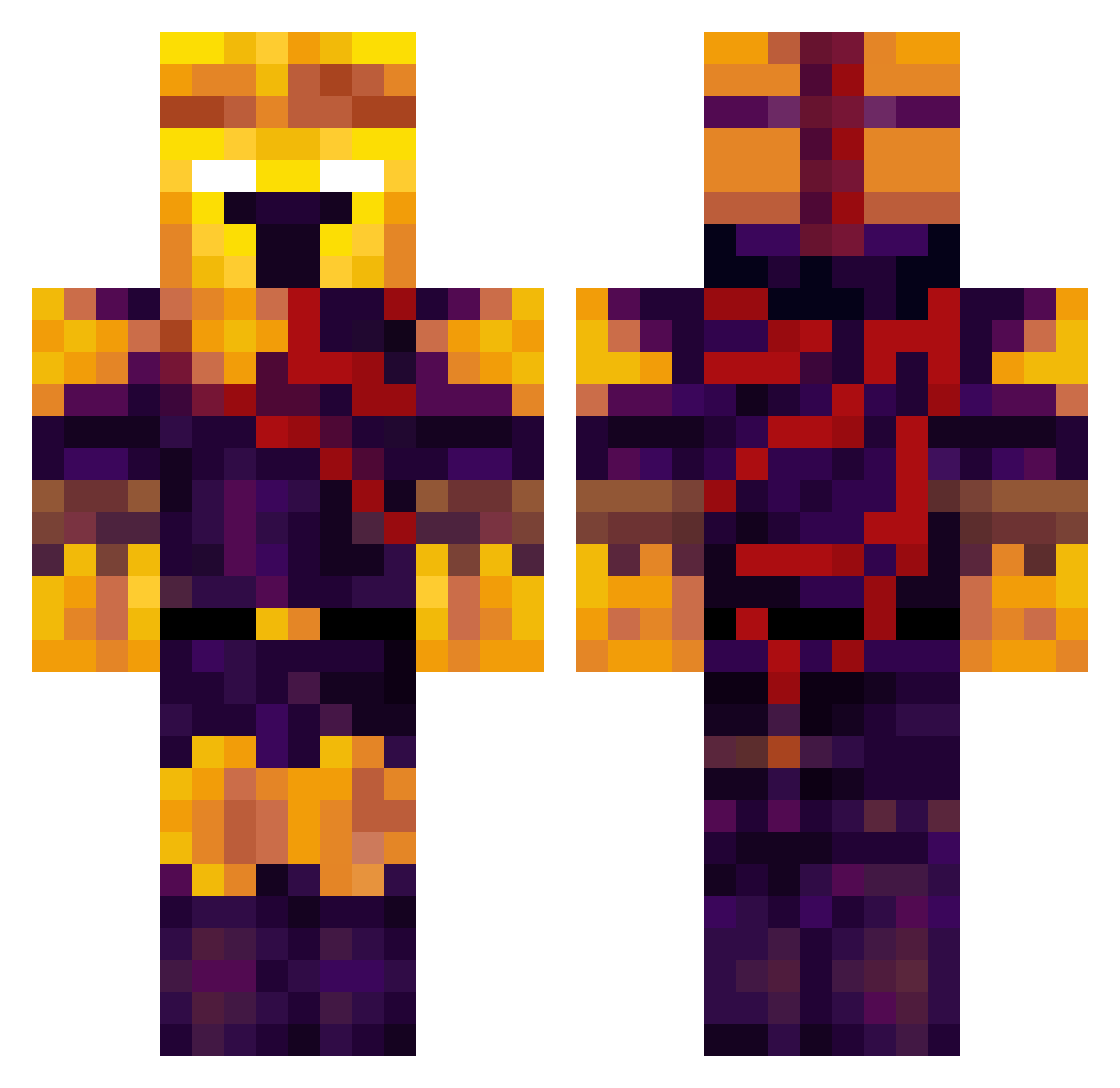 derandomappel Minecraft skin, front and back view