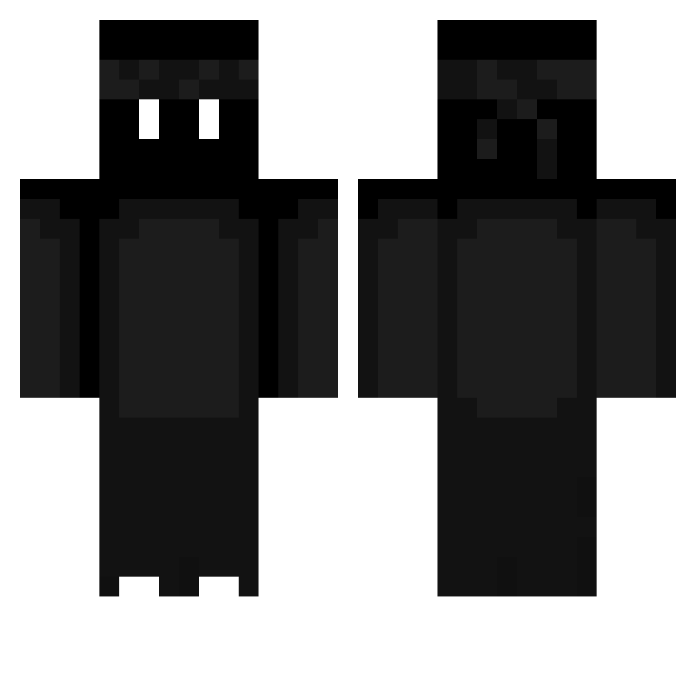 StrikerVox Minecraft skin, front and back view