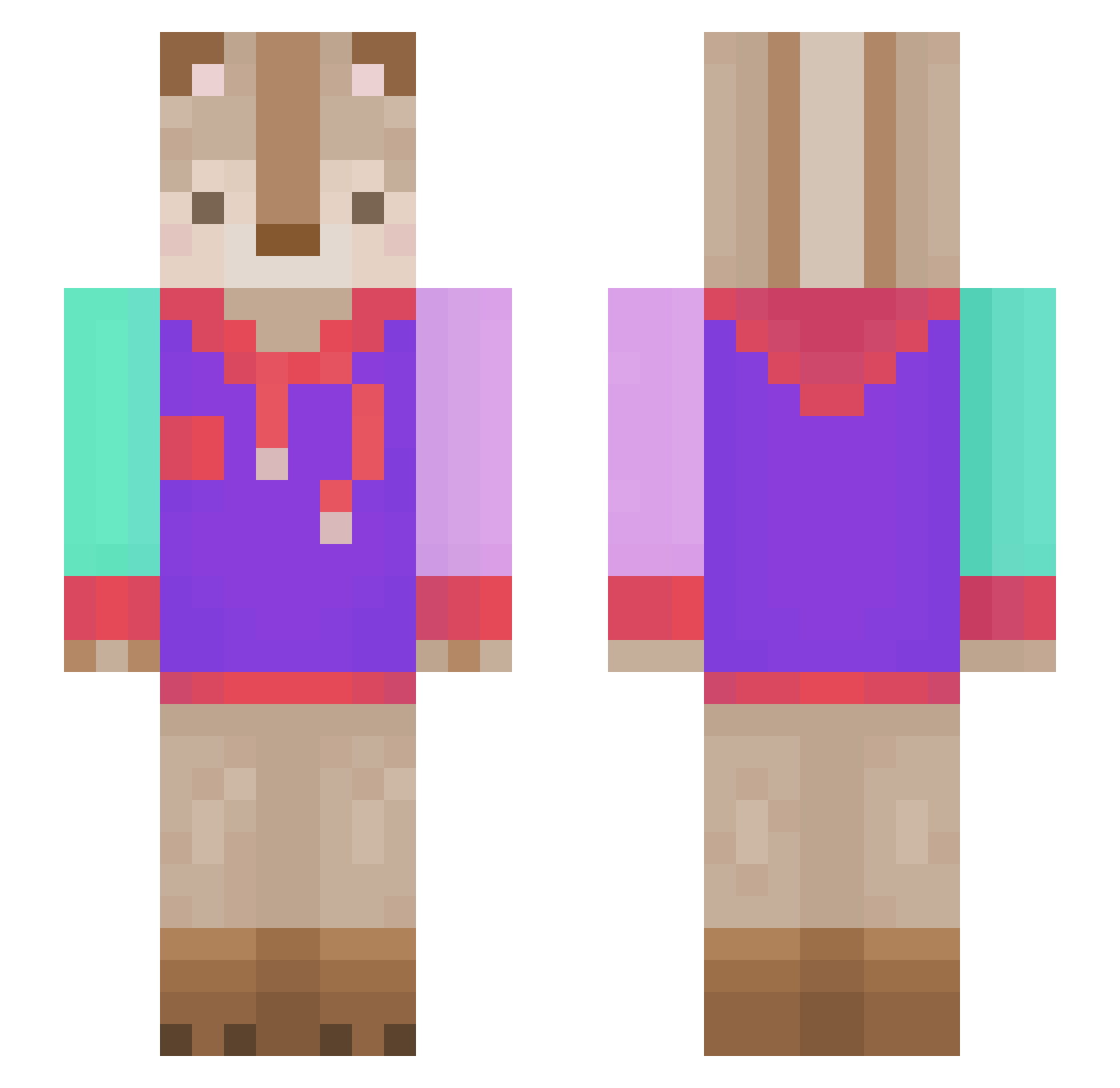 DhaRam22 Minecraft skin, front and back view