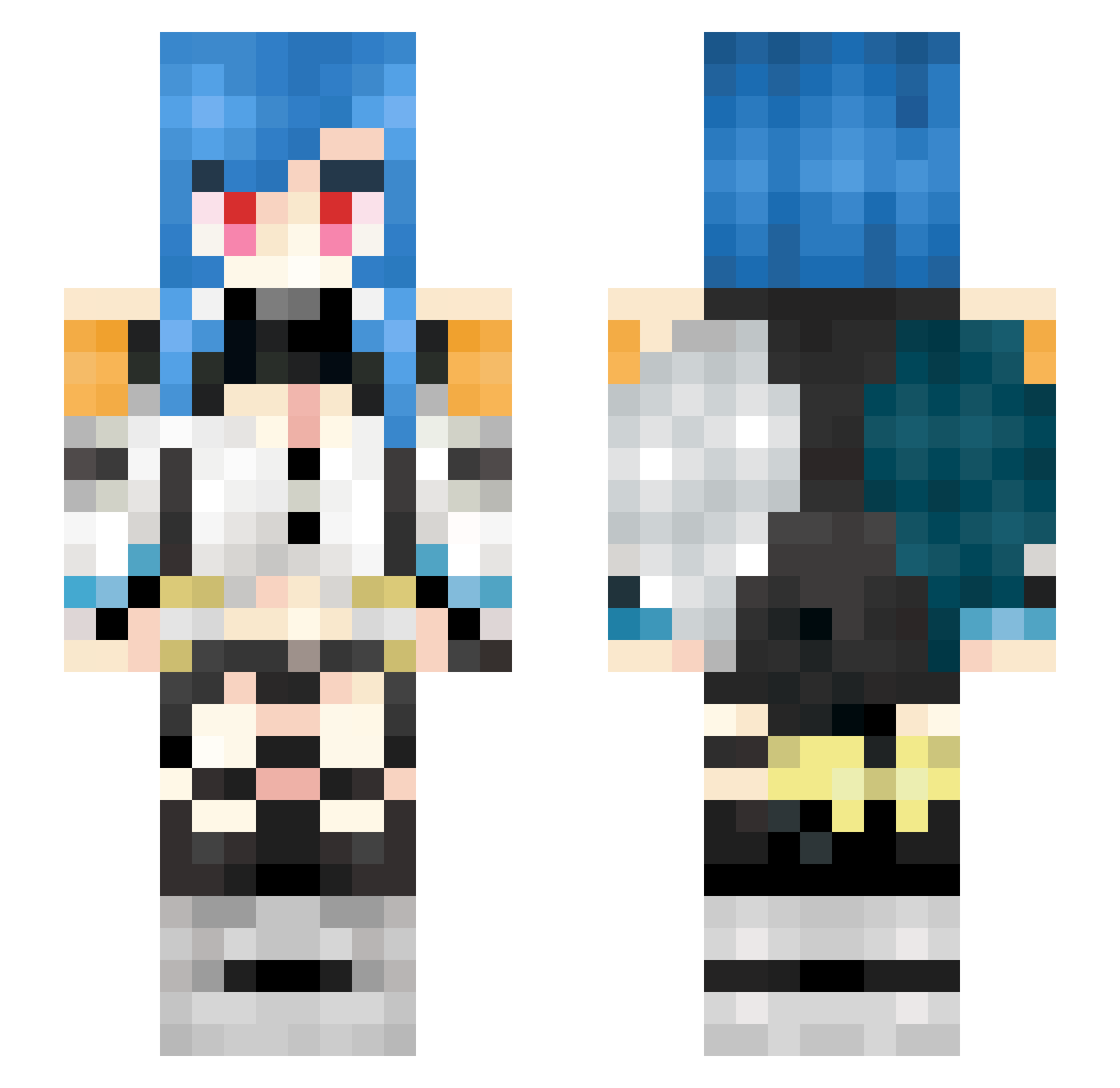 flowerily Minecraft skin, front and back view