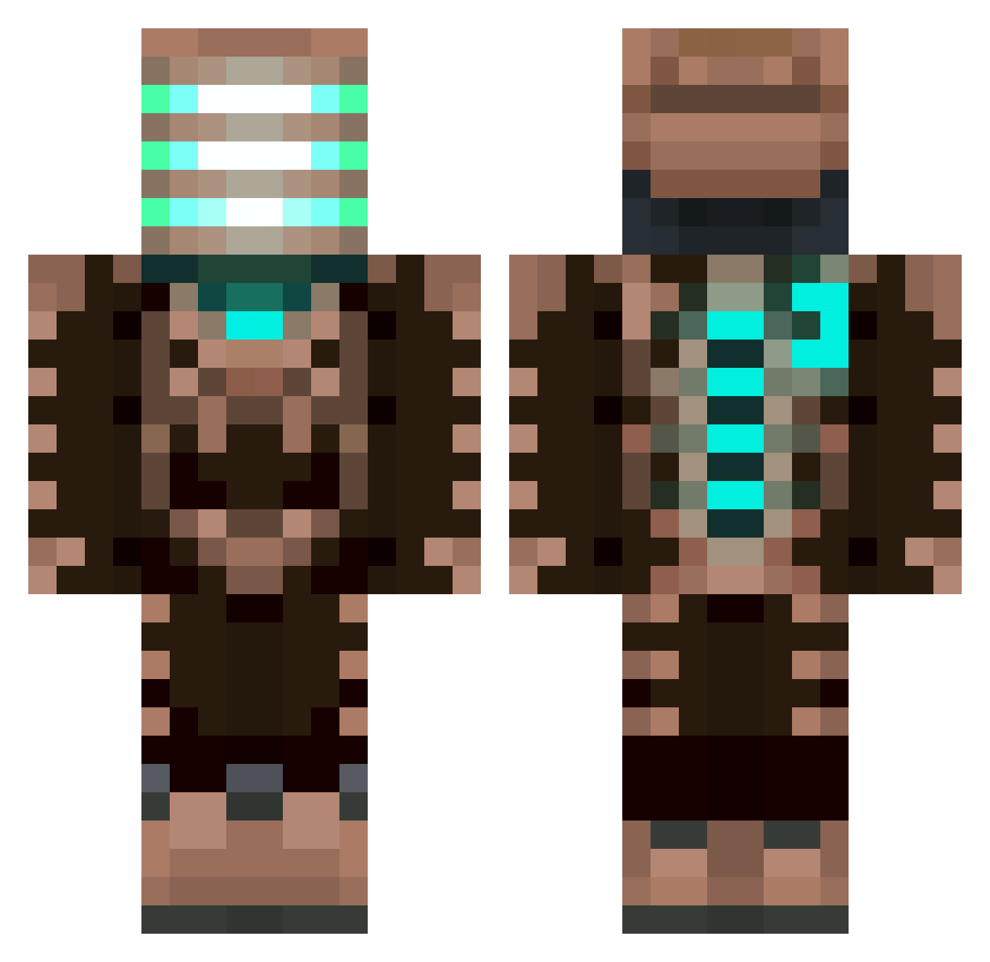 V0IDEB Minecraft skin, front and back view