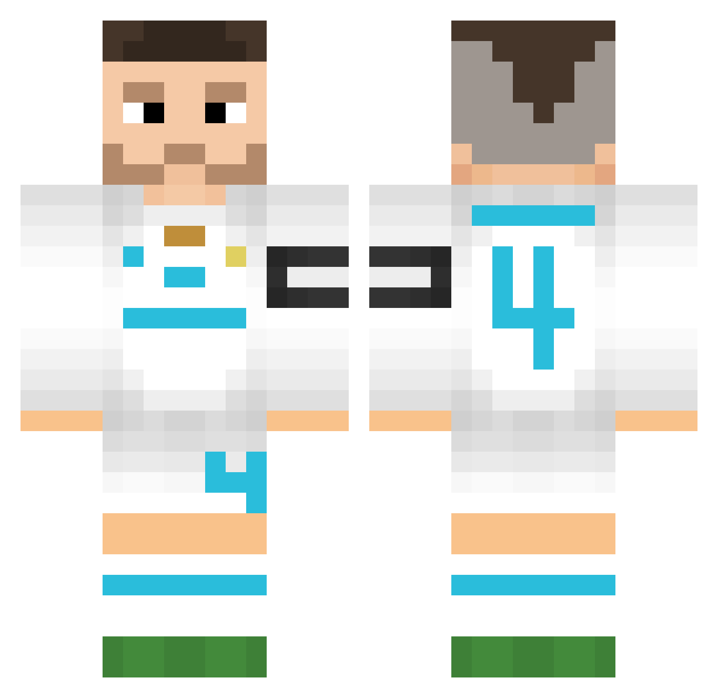 xbfm Minecraft skin, front and back view