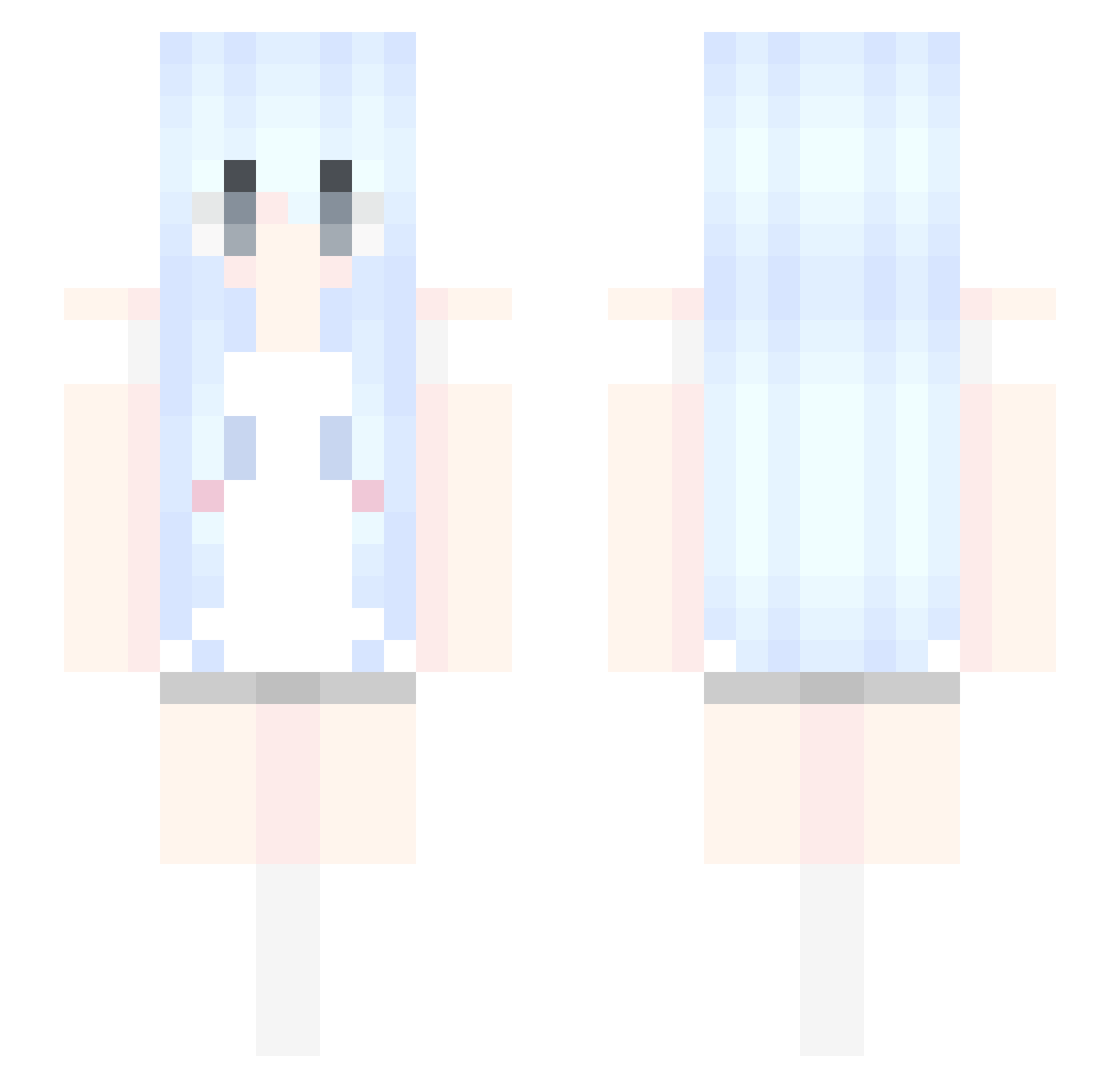 WemmbuX22222 Minecraft skin, front and back view