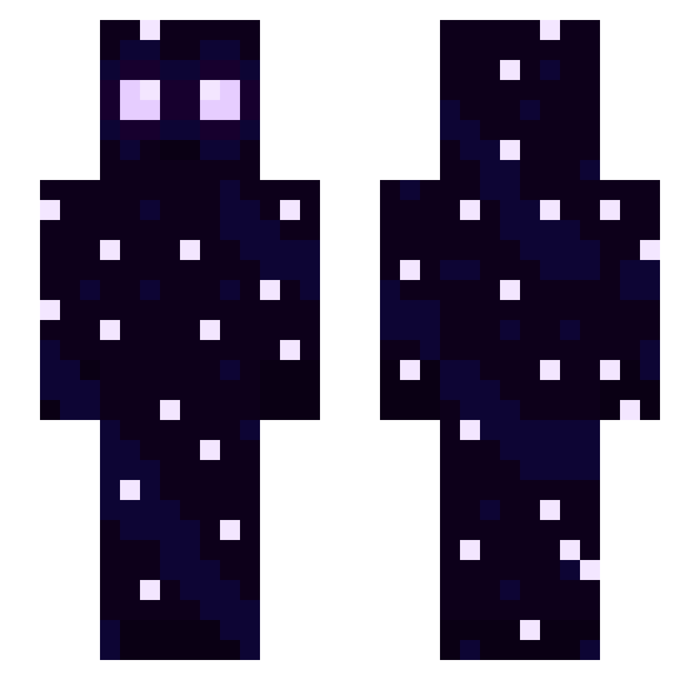 crloss Minecraft skin, front and back view