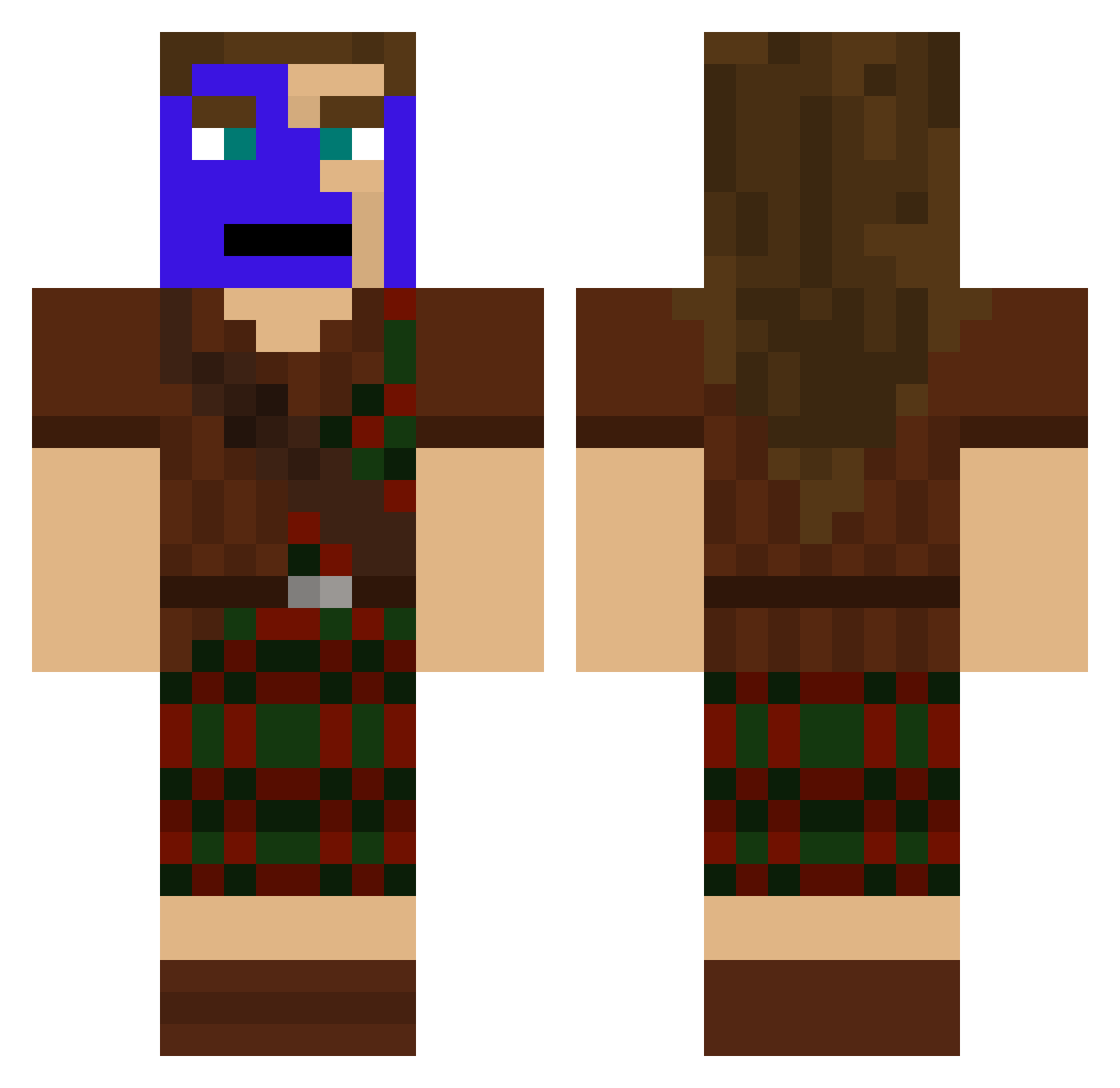 Chicobaer Minecraft skin, front and back view
