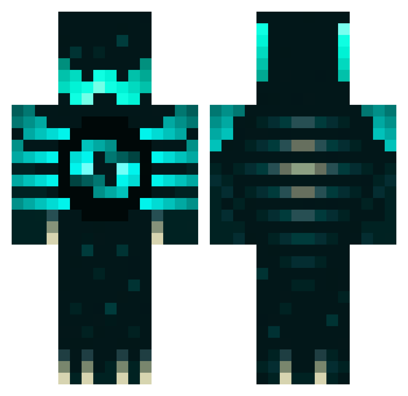 Feri69 Minecraft skin, front and back view
