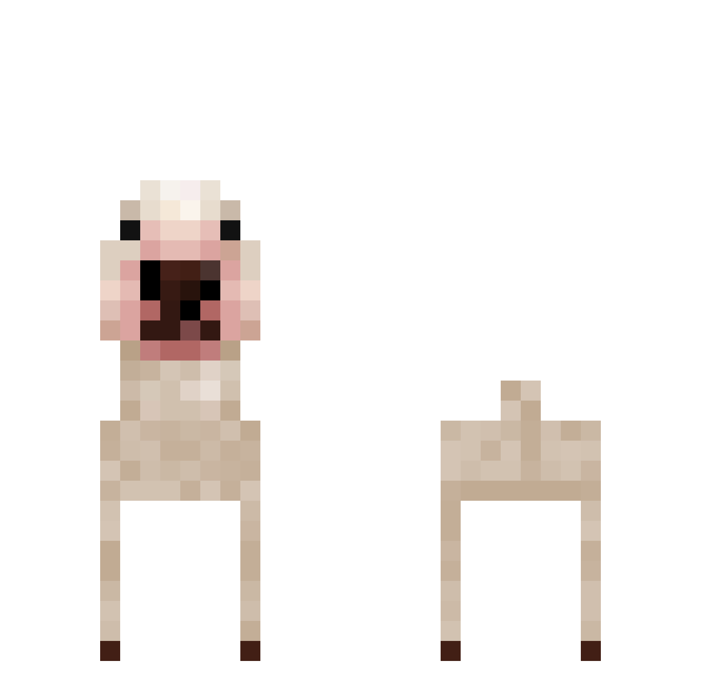 Leqzuu Minecraft skin, front and back view