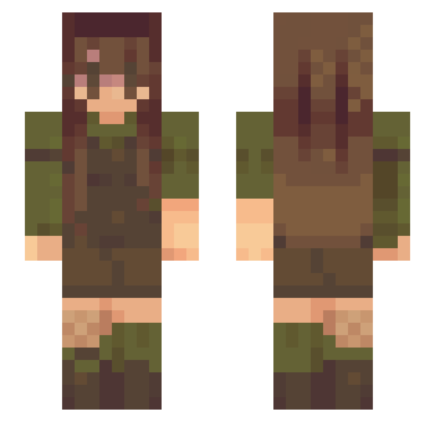Thorina Minecraft skin, front and back view