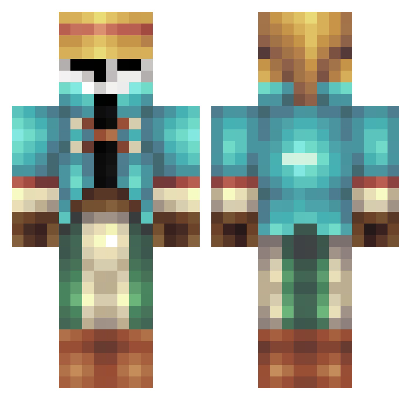 SP_JOJO Minecraft skin, front and back view