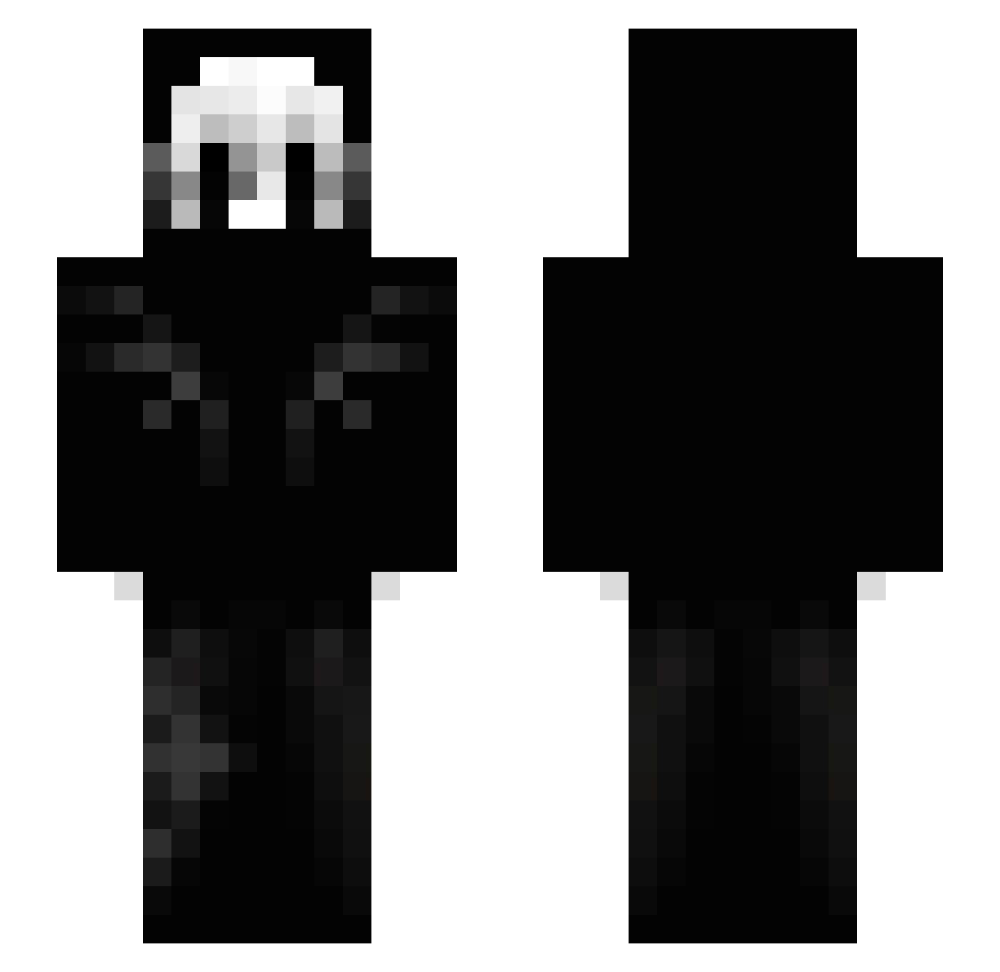 proliferated Minecraft skin, front and back view
