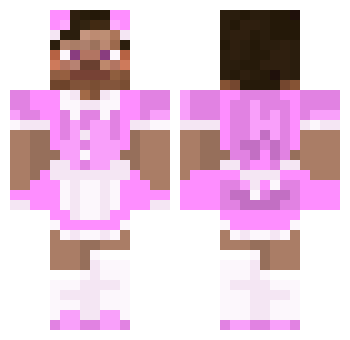 Destielislife Minecraft skin, front and back view