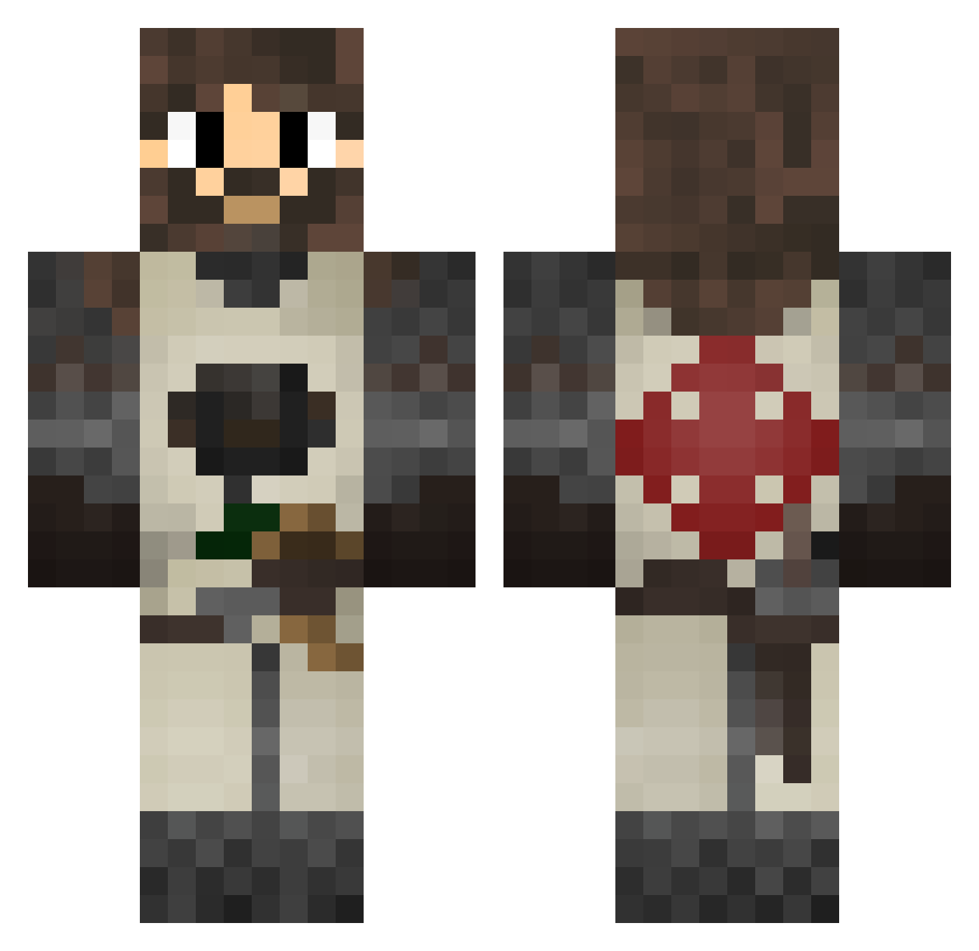 Magnus4ME Minecraft skin, front and back view
