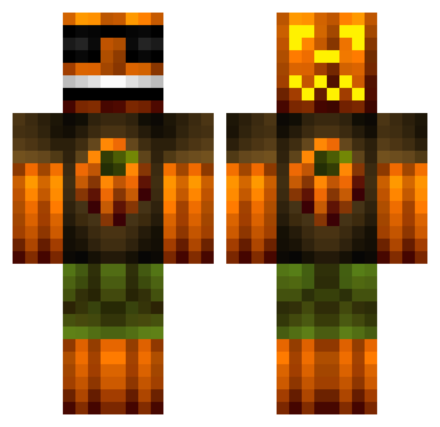 BunGin Minecraft skin, front and back view