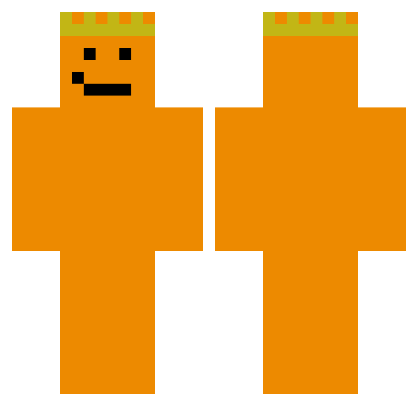TieSauter Minecraft skin, front and back view