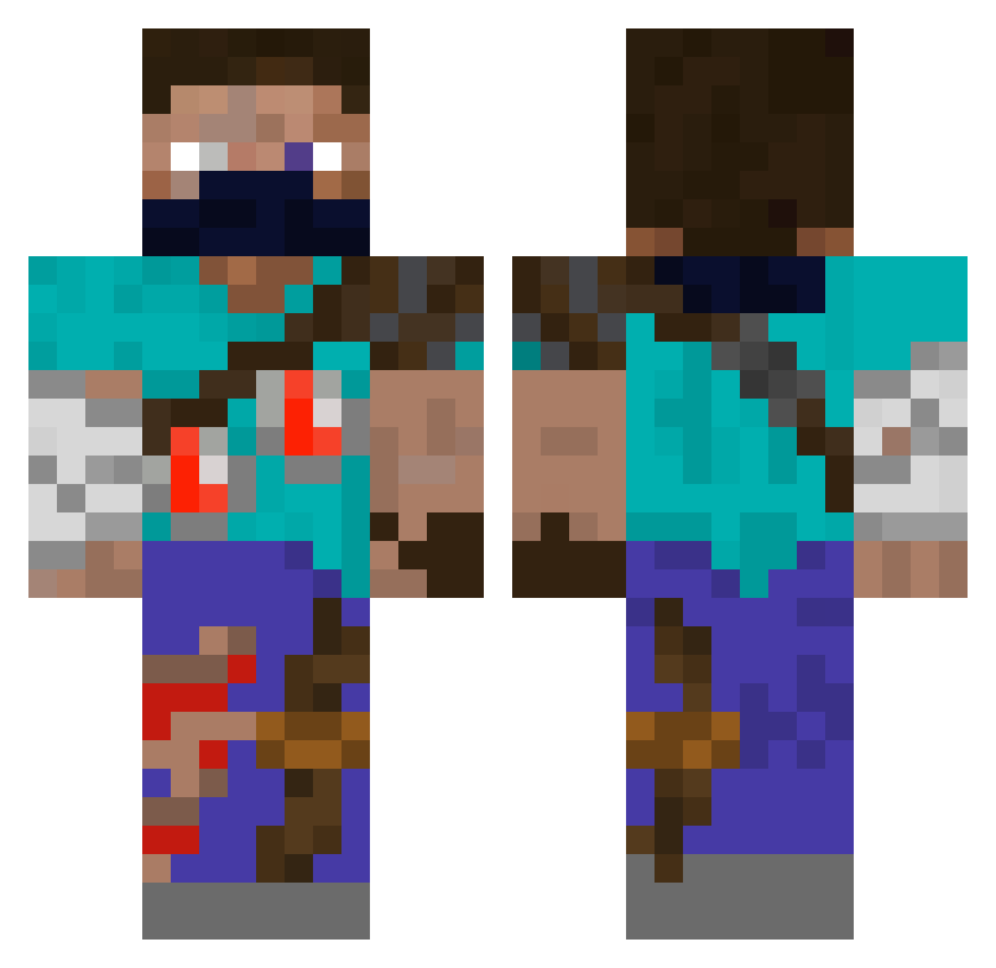 ComohZ Minecraft skin, front and back view