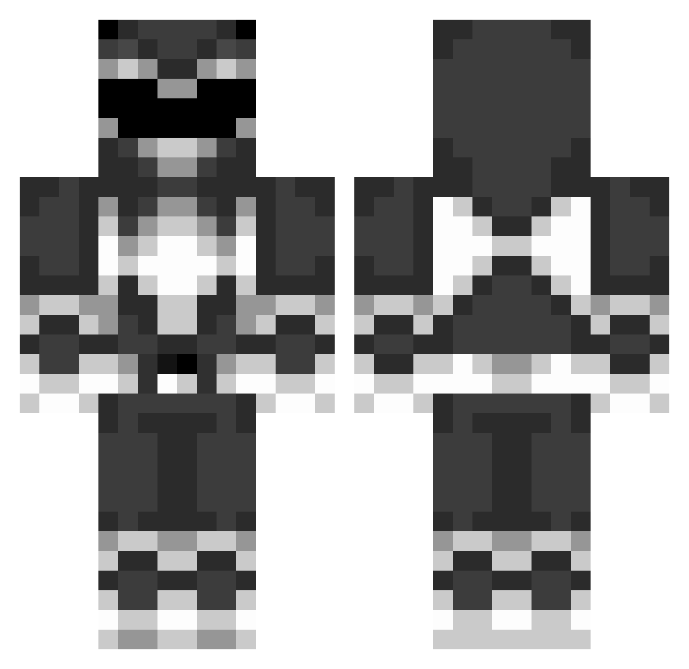 Meicude Minecraft skin, front and back view