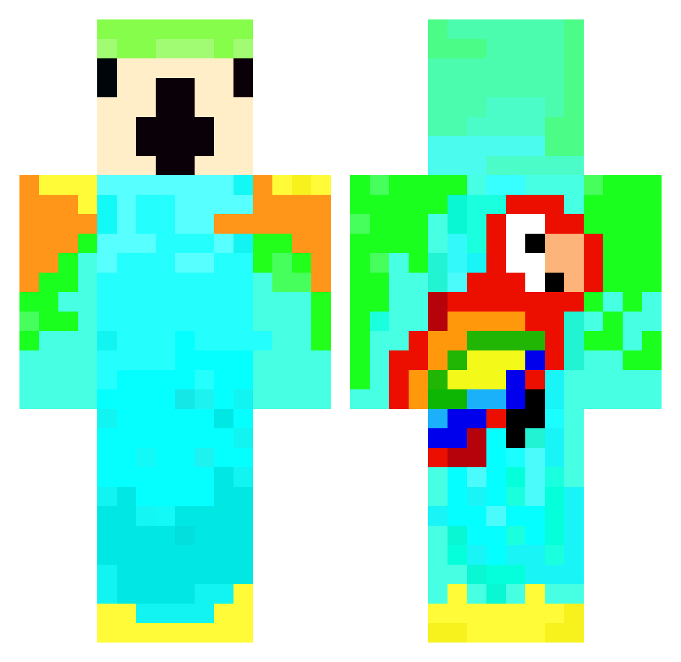 Averagebark4560 Minecraft skin, front and back view