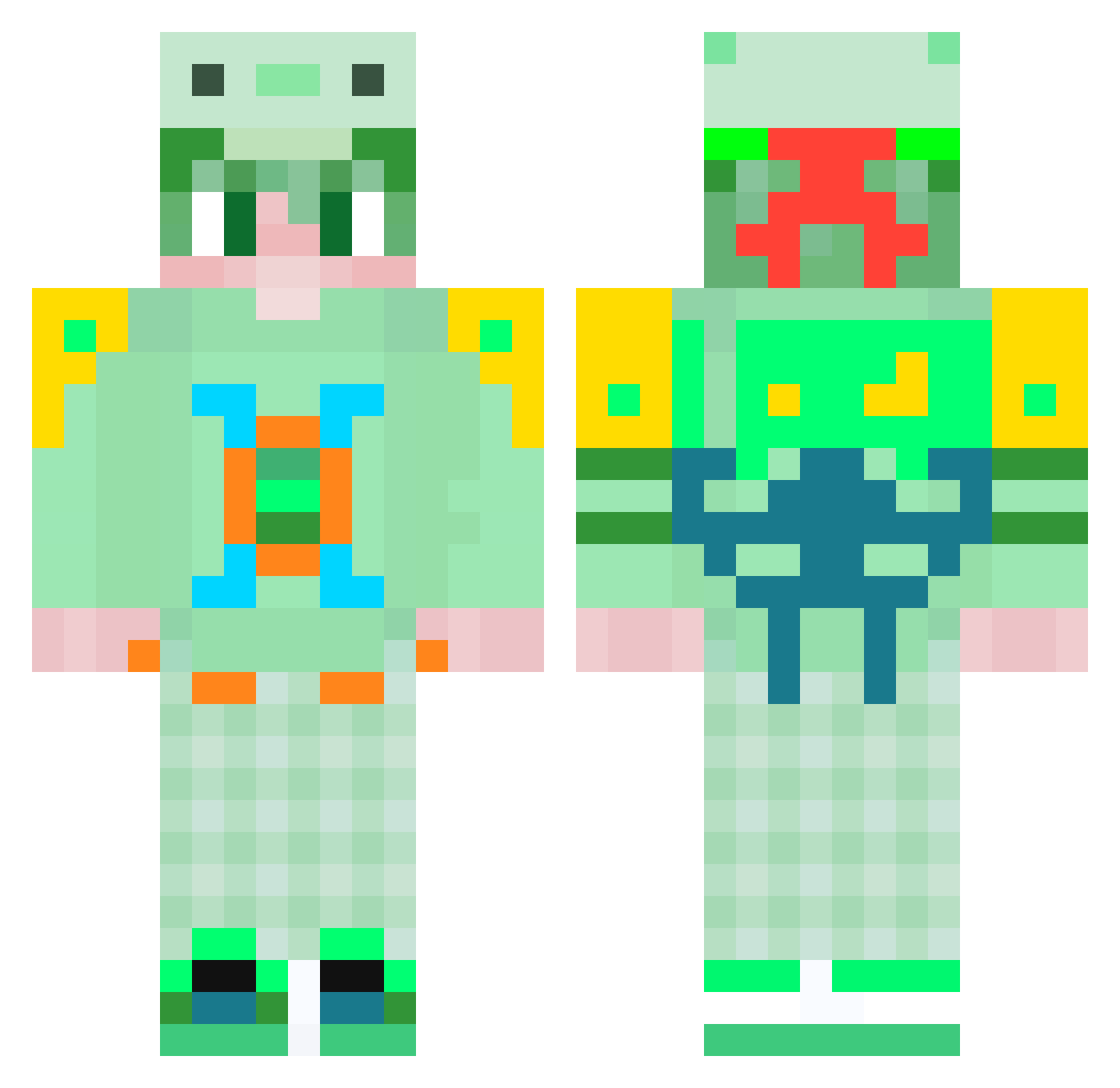 Wiktor9263 Minecraft skin, front and back view