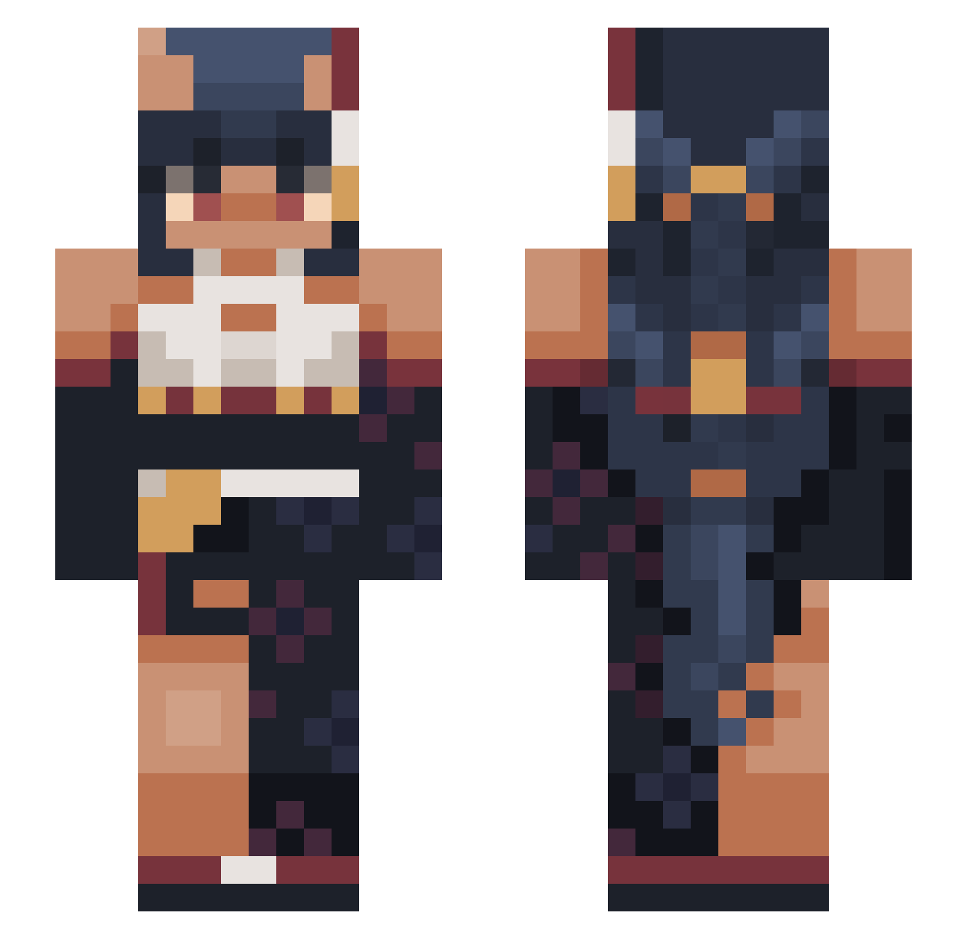 Lloches Minecraft skin, front and back view