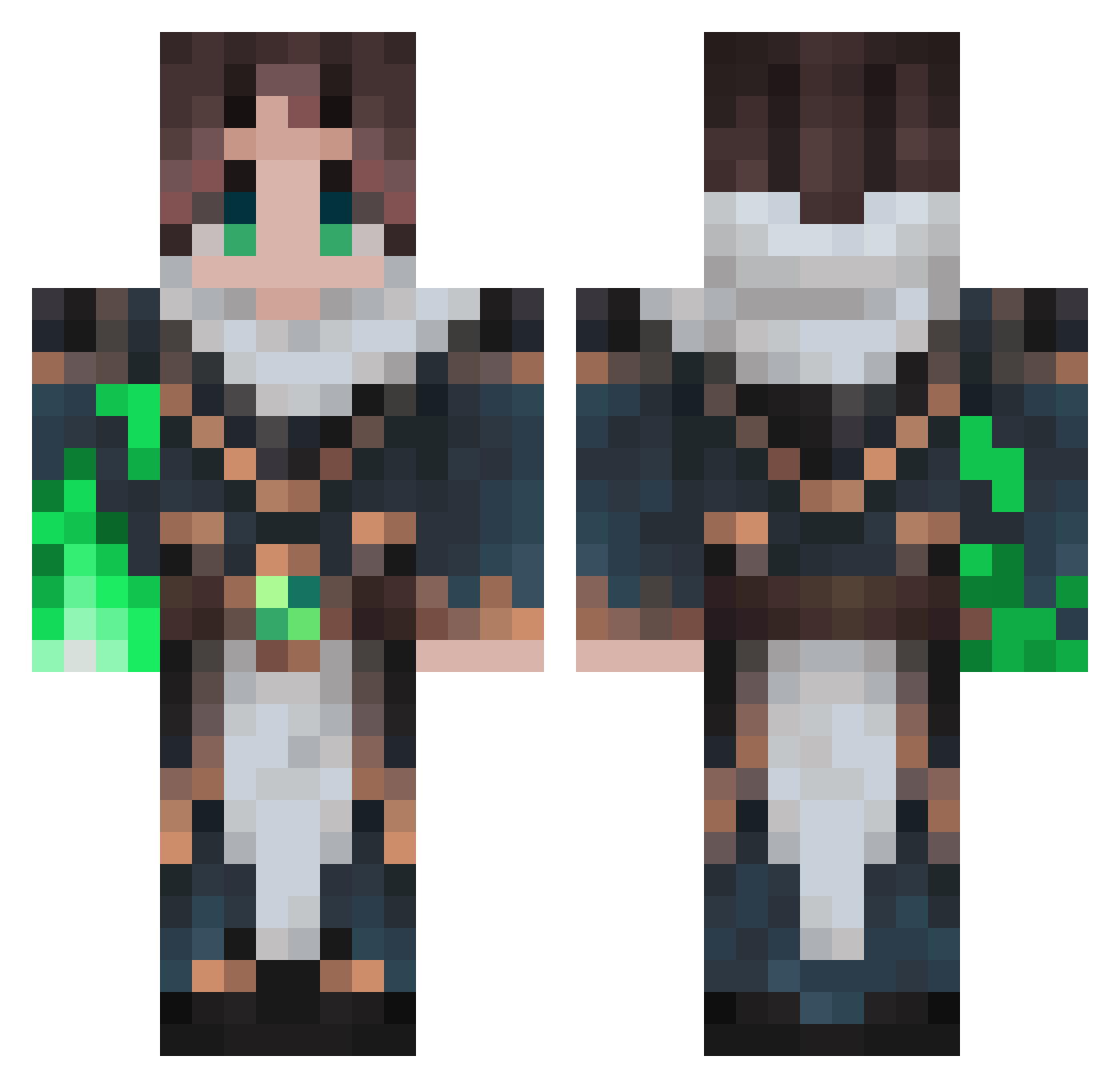 Kongola Minecraft skin, front and back view