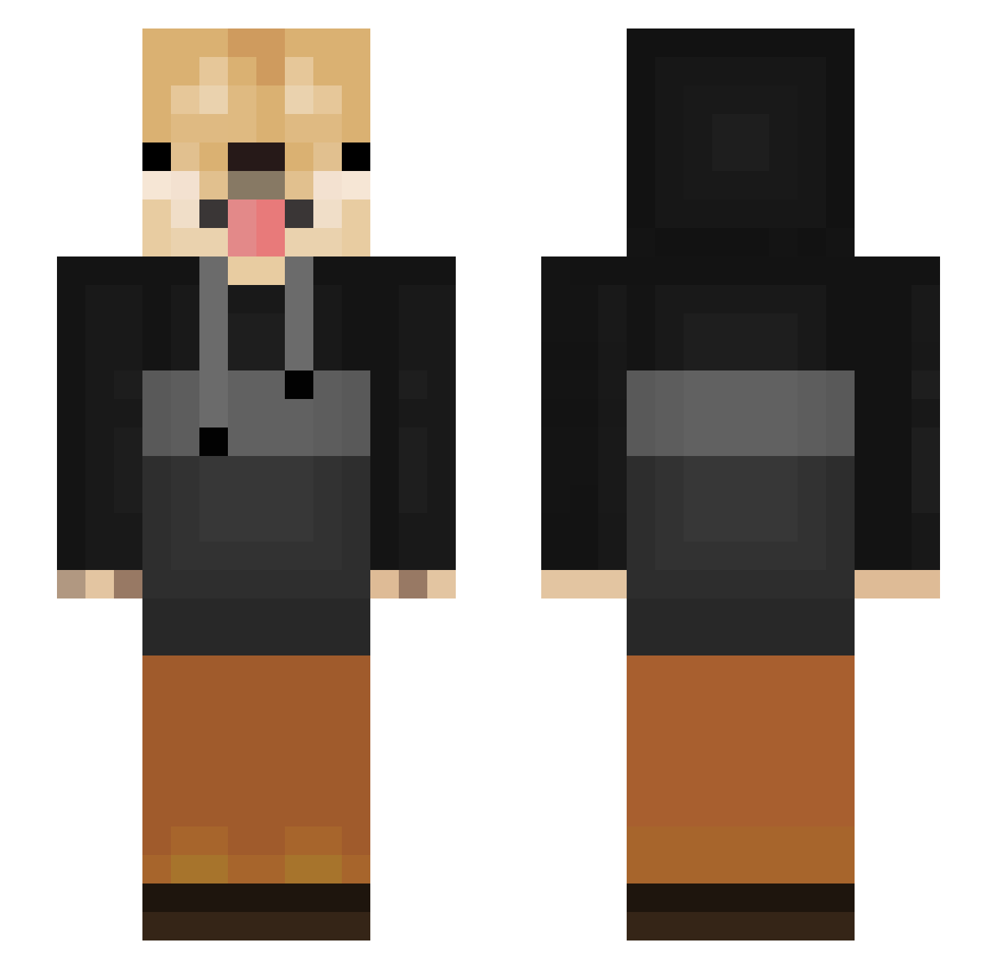 TheUnderDoge Minecraft skin, front and back view