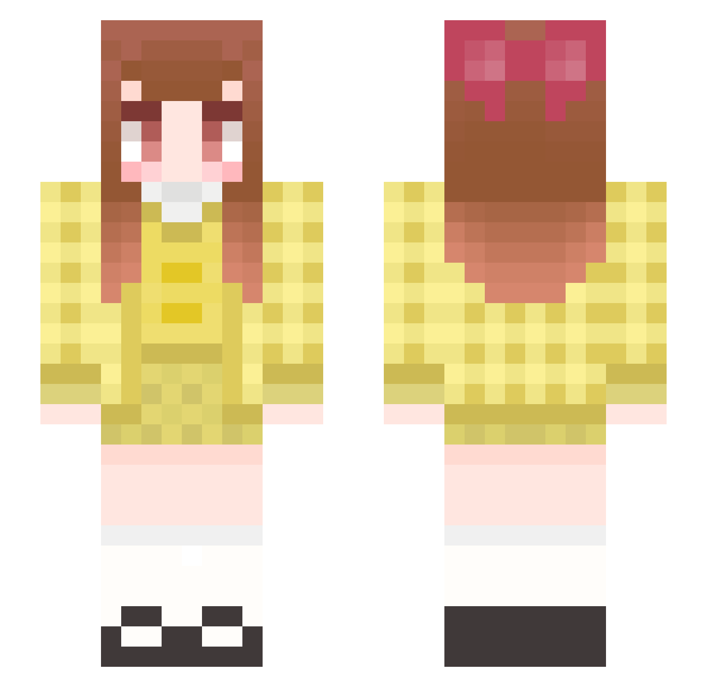 fixyer Minecraft skin, front and back view