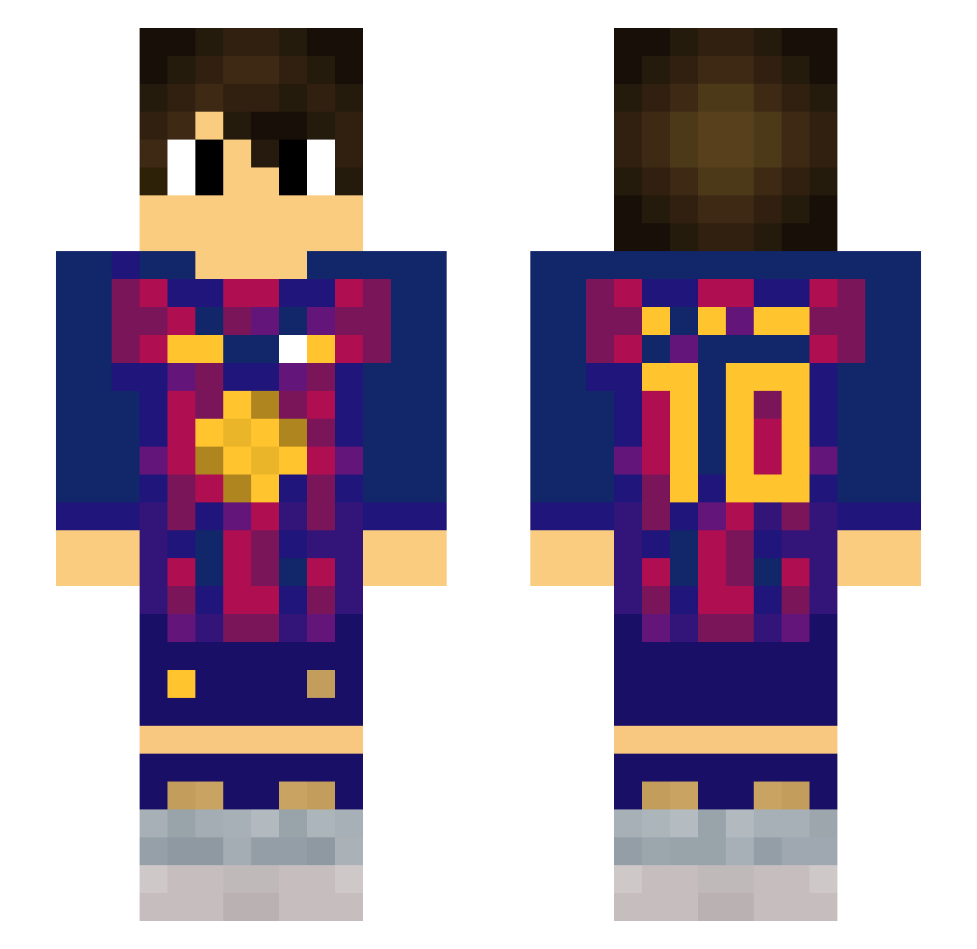 N0vuk Minecraft skin, front and back view