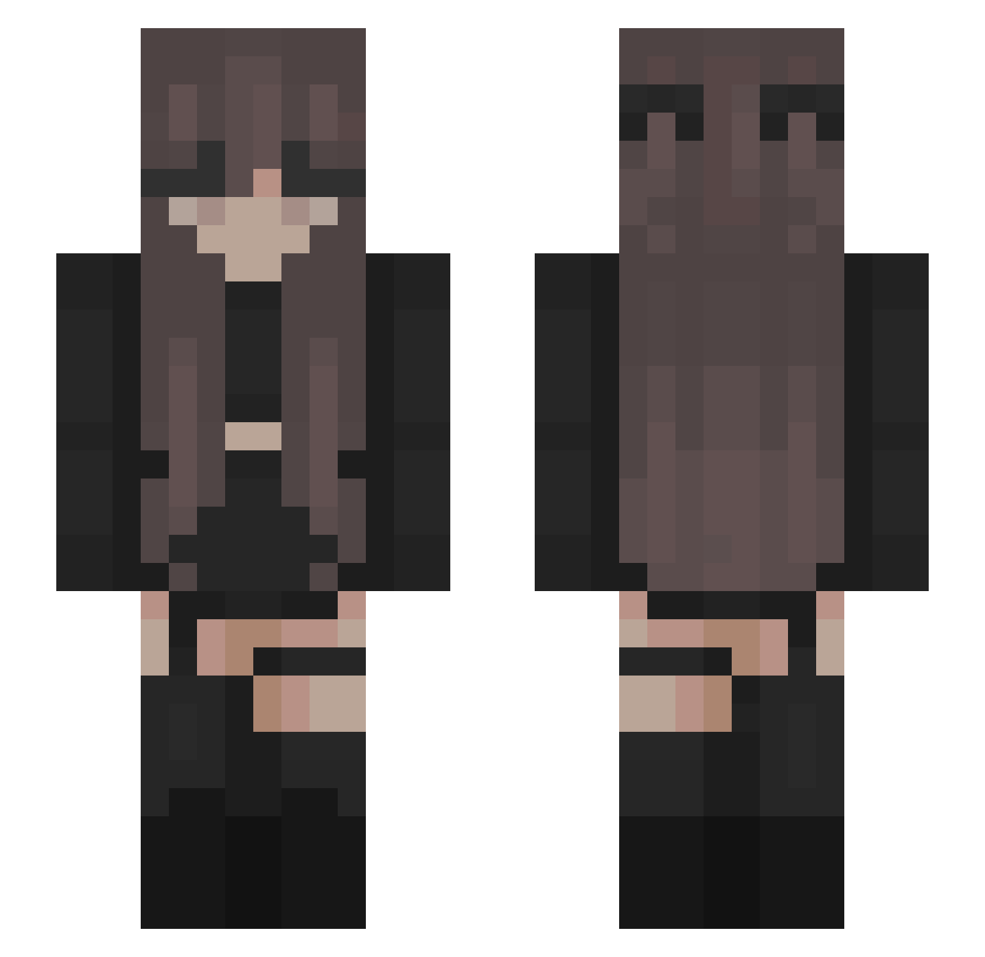 sstrangerr Minecraft skin, front and back view