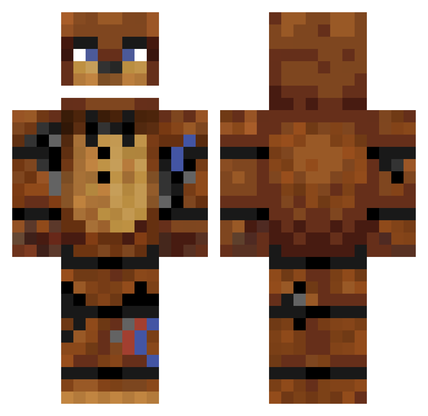 IAmAnAddict Minecraft skin, front and back view