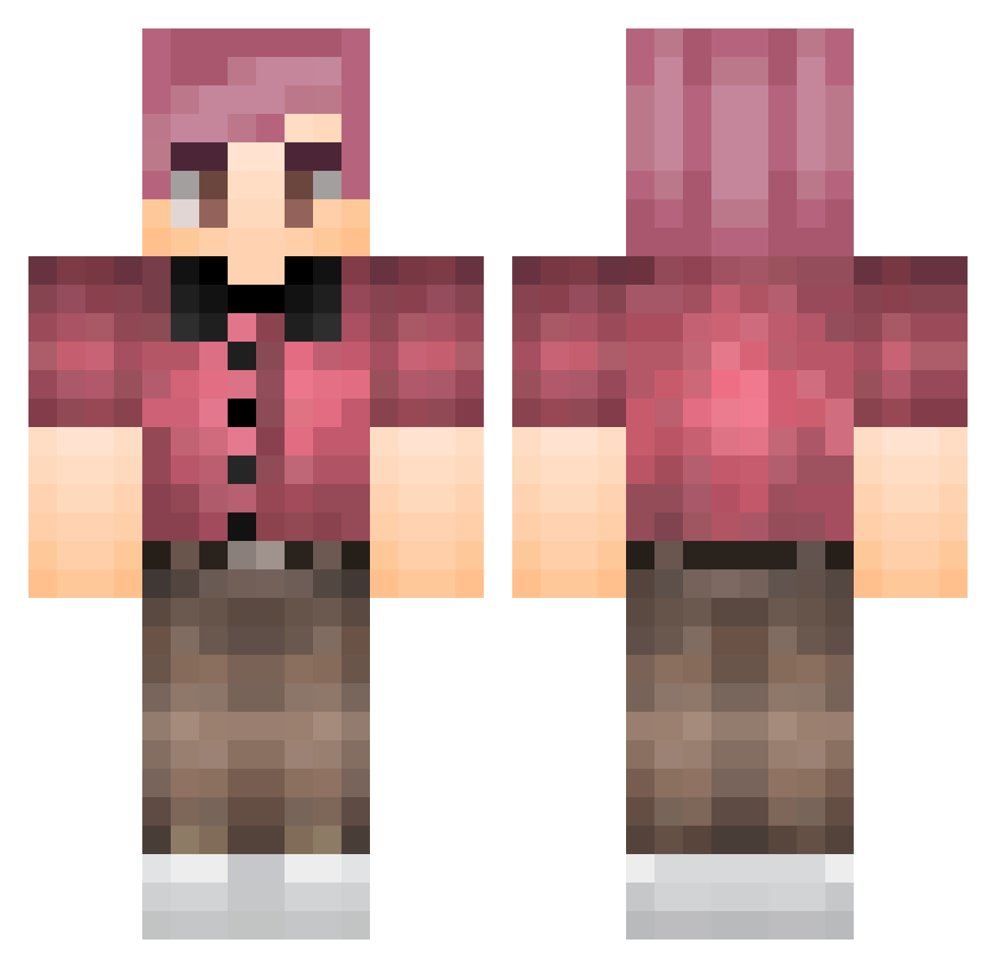 Sugarreeds Minecraft skin, front and back view
