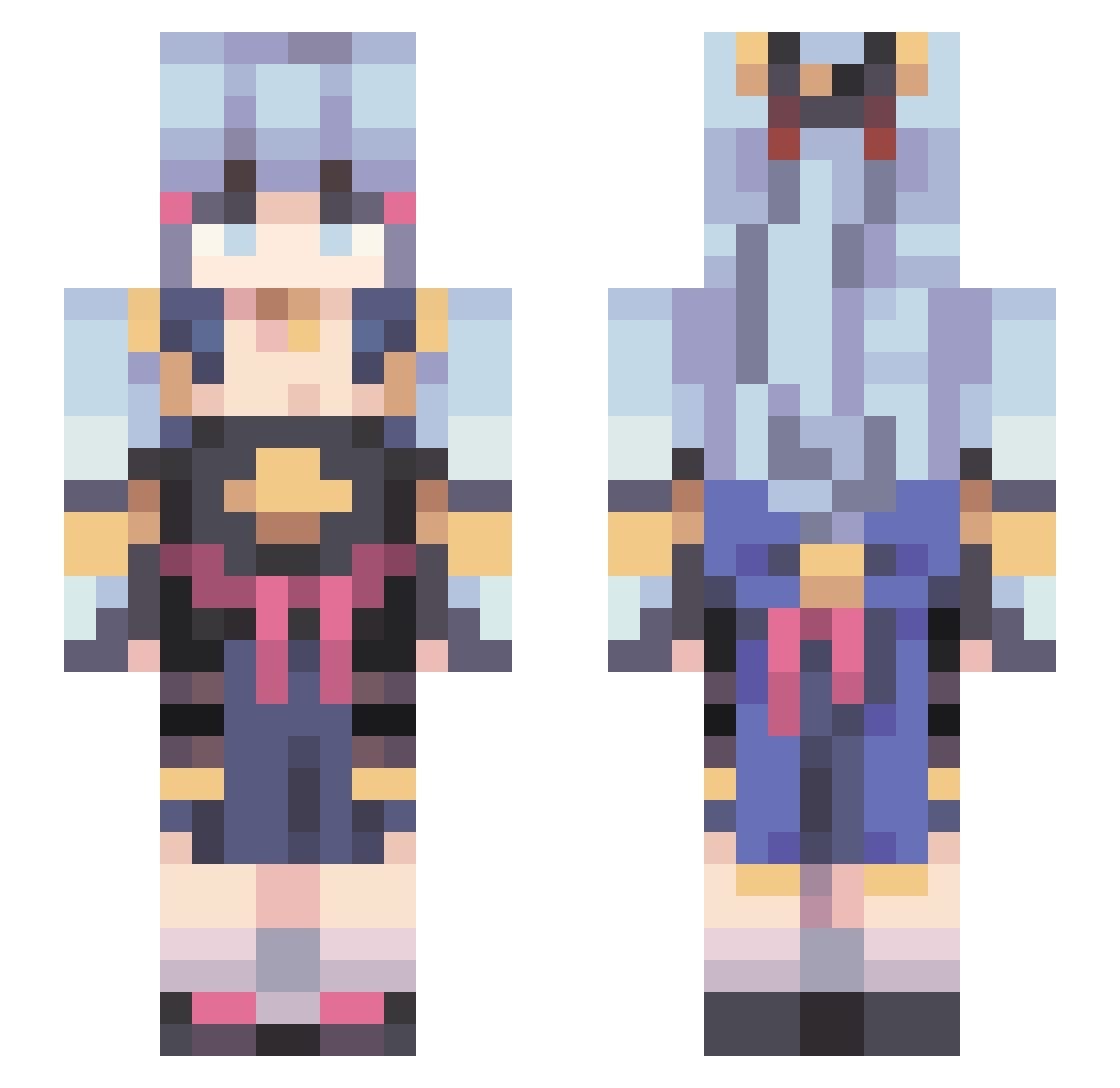 dafibindoxd Minecraft skin, front and back view