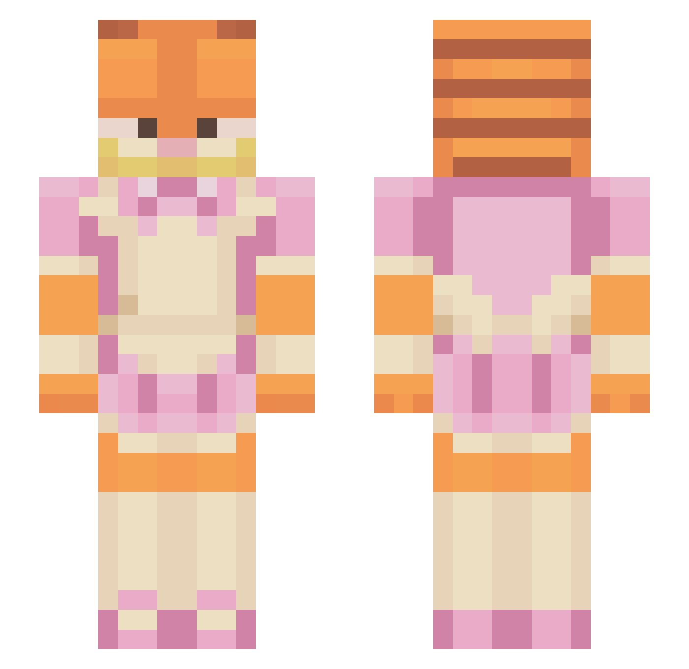 SmallRiceLice Minecraft skin, front and back view
