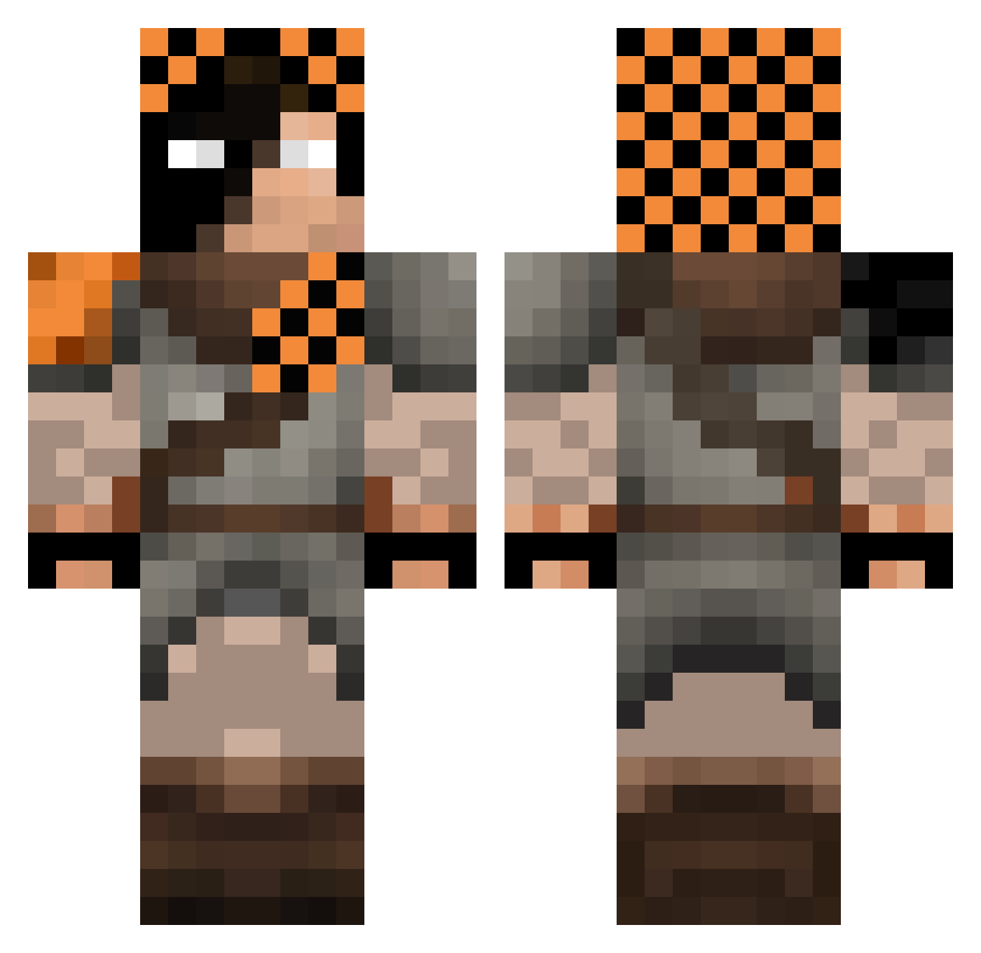 Paradoxy Minecraft skin, front and back view
