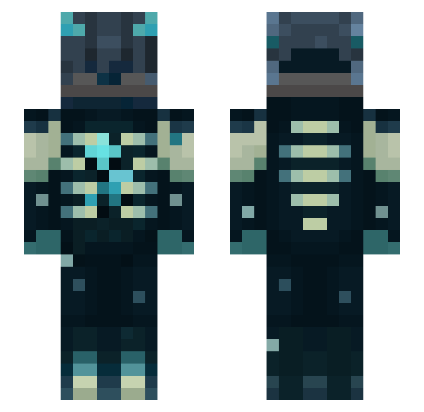 SpotyMC Minecraft skin, front and back view