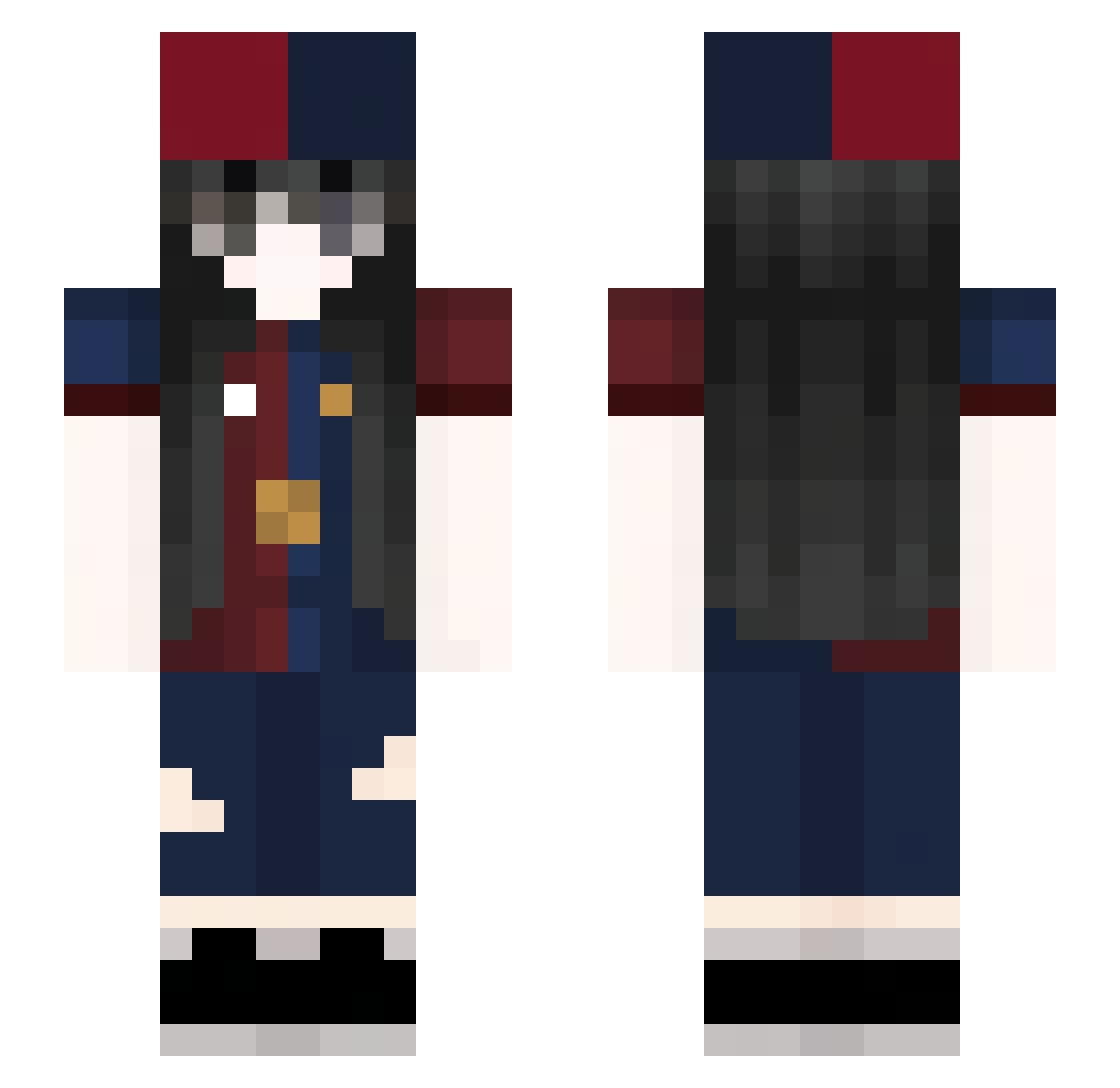 NoeliaK Minecraft skin, front and back view