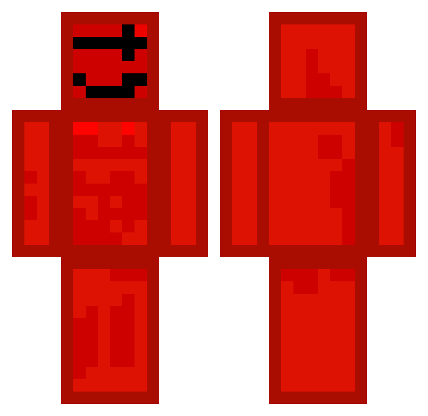 Re_dw Minecraft skin, front and back view