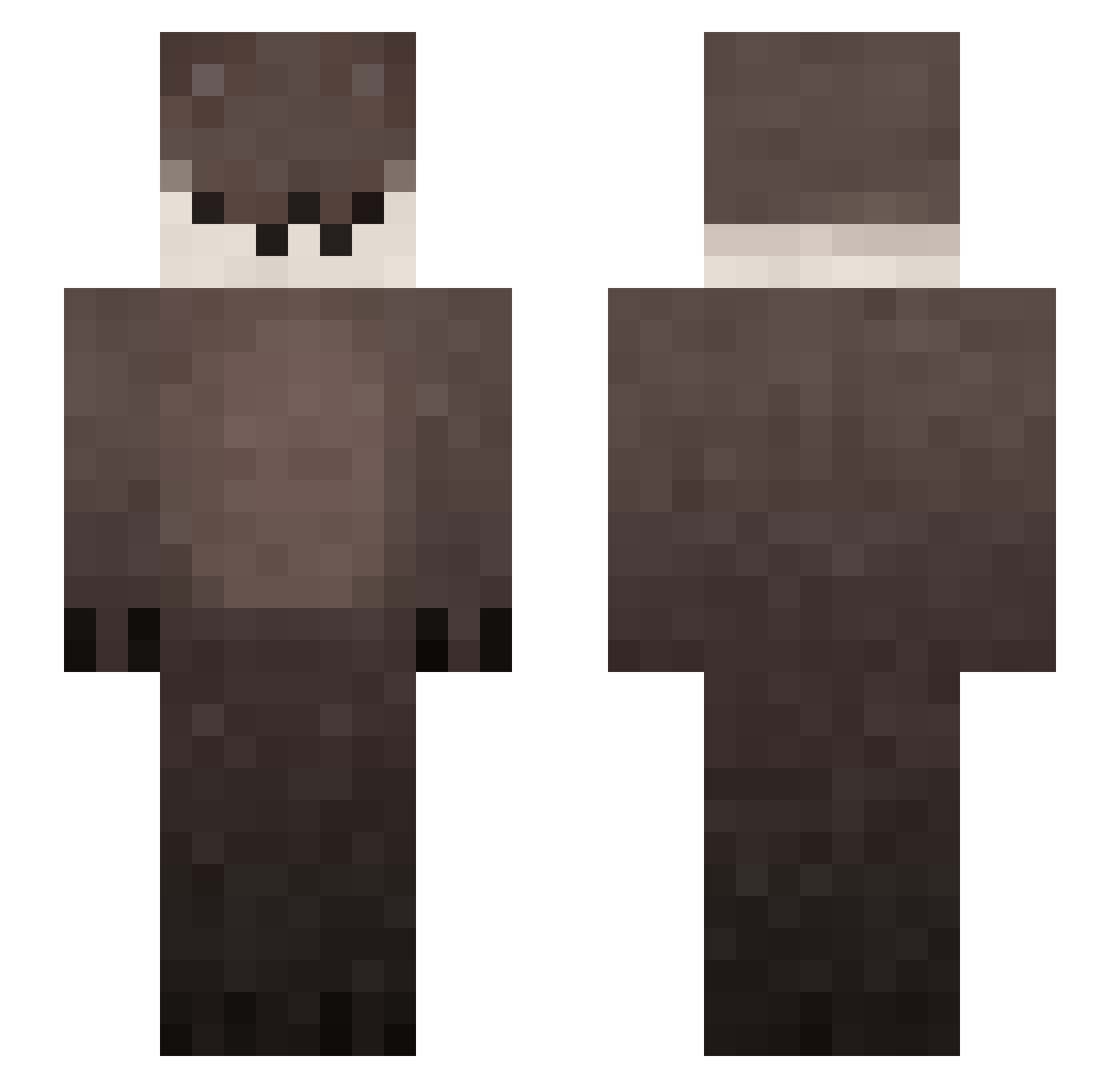 axcagee Minecraft skin, front and back view