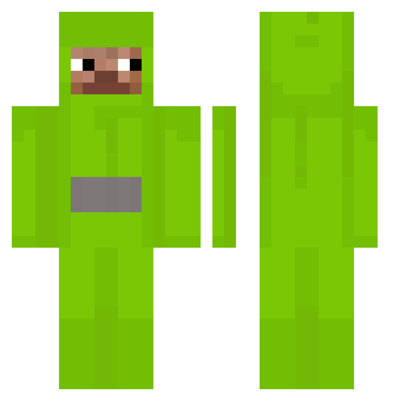 XAkSiu Minecraft skin, front and back view