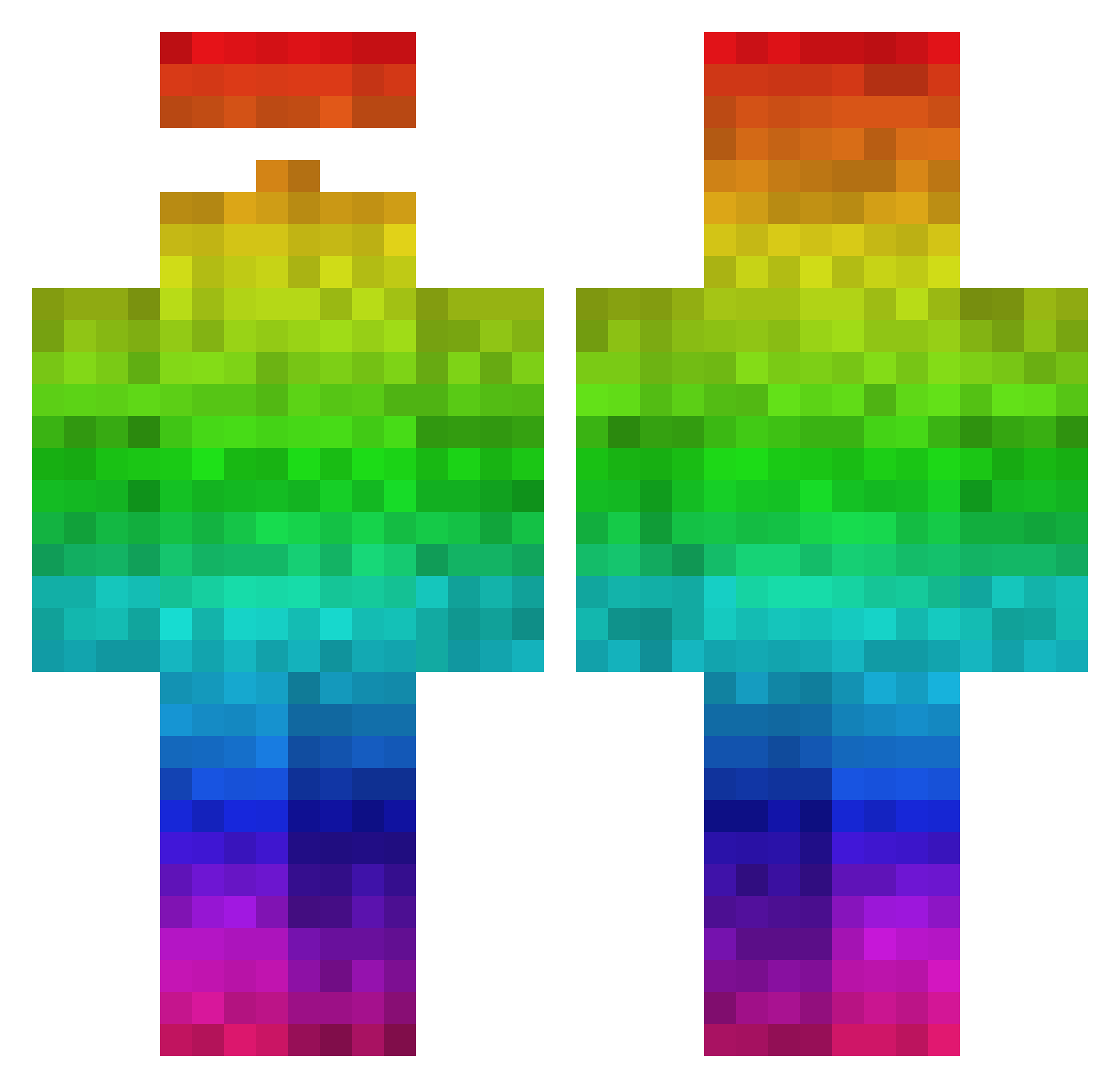 YBOOMW Minecraft skin, front and back view