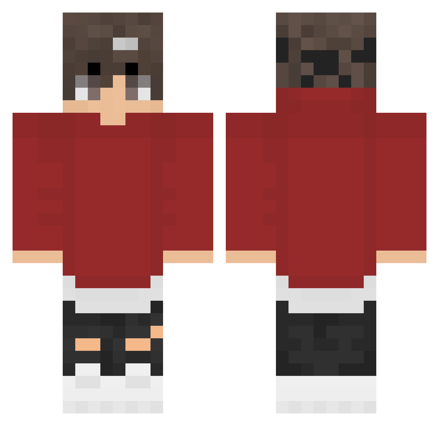samae1 Minecraft skin, front and back view