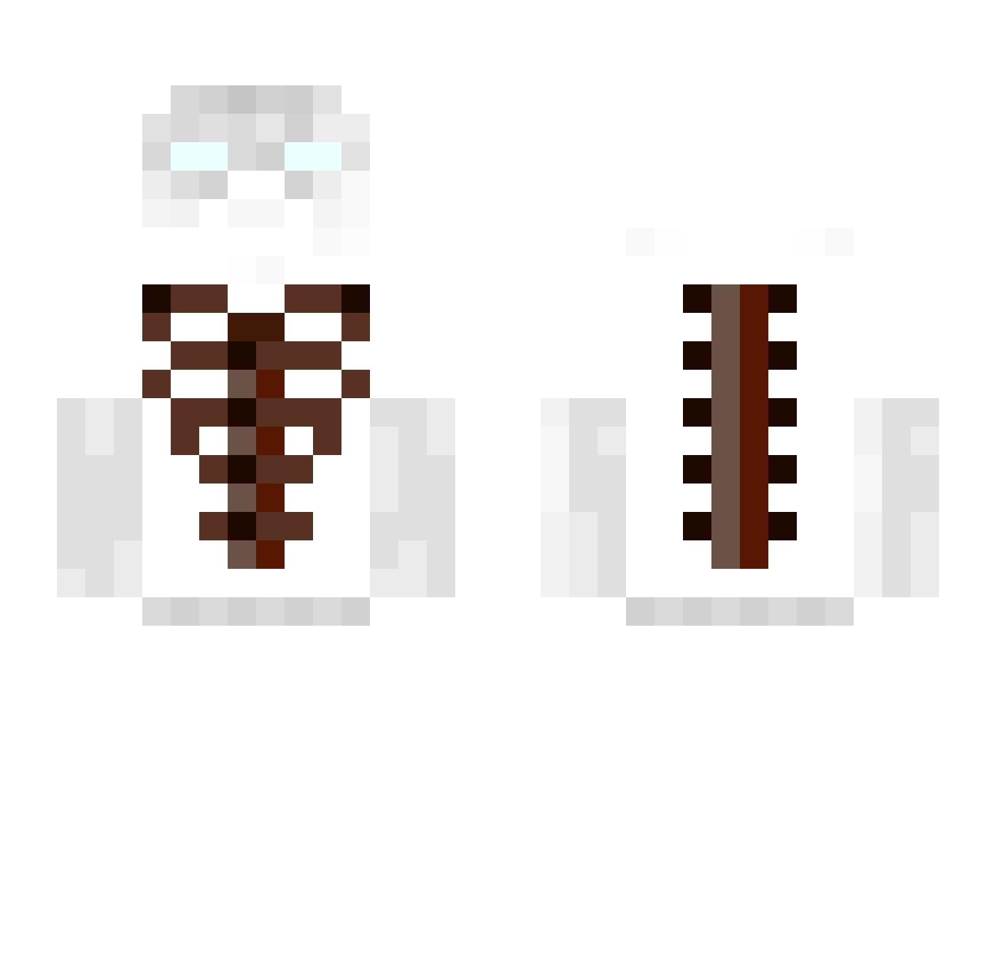 kvsxz Minecraft skin, front and back view
