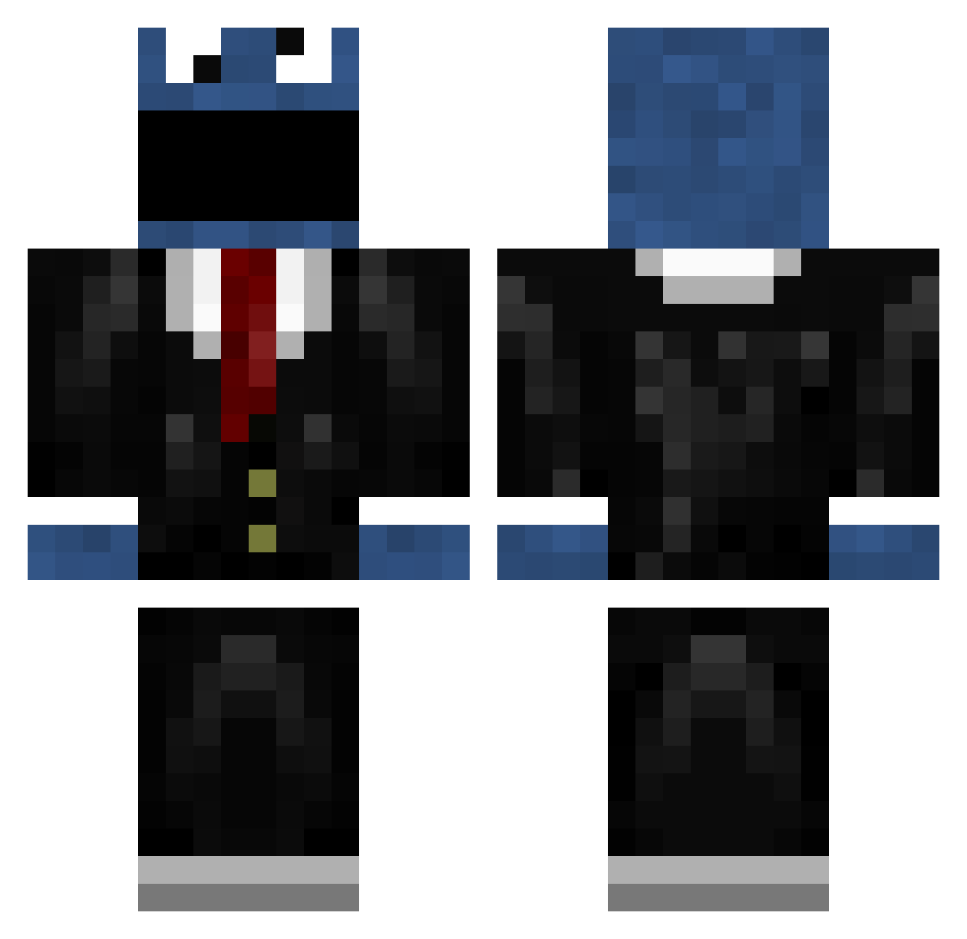 Ragatus Minecraft skin, front and back view
