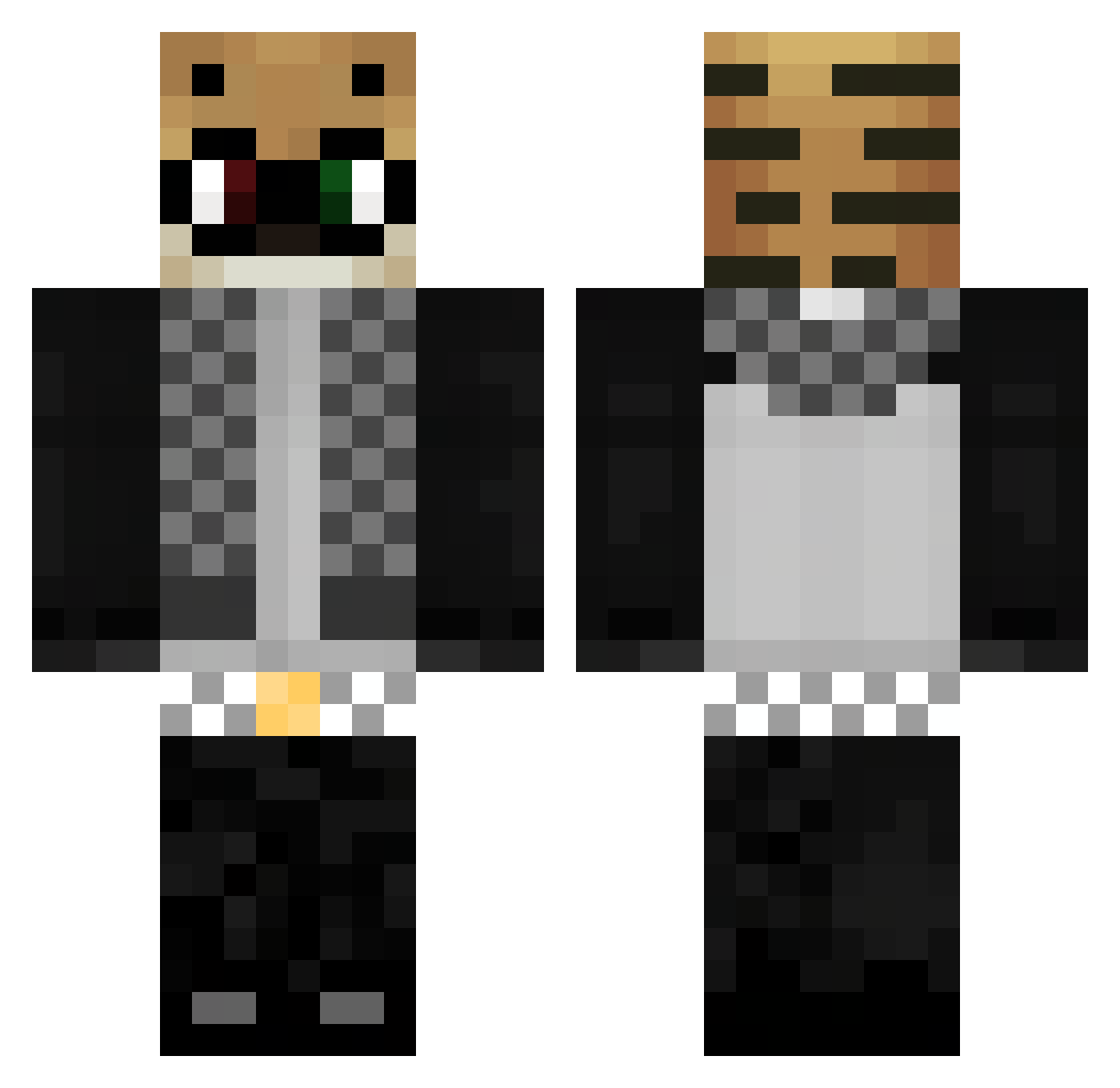 KykyLefortTexeir Minecraft skin, front and back view