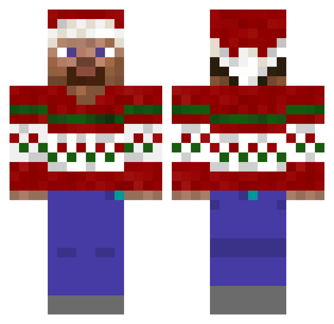 Stalemated Minecraft skin, front and back view