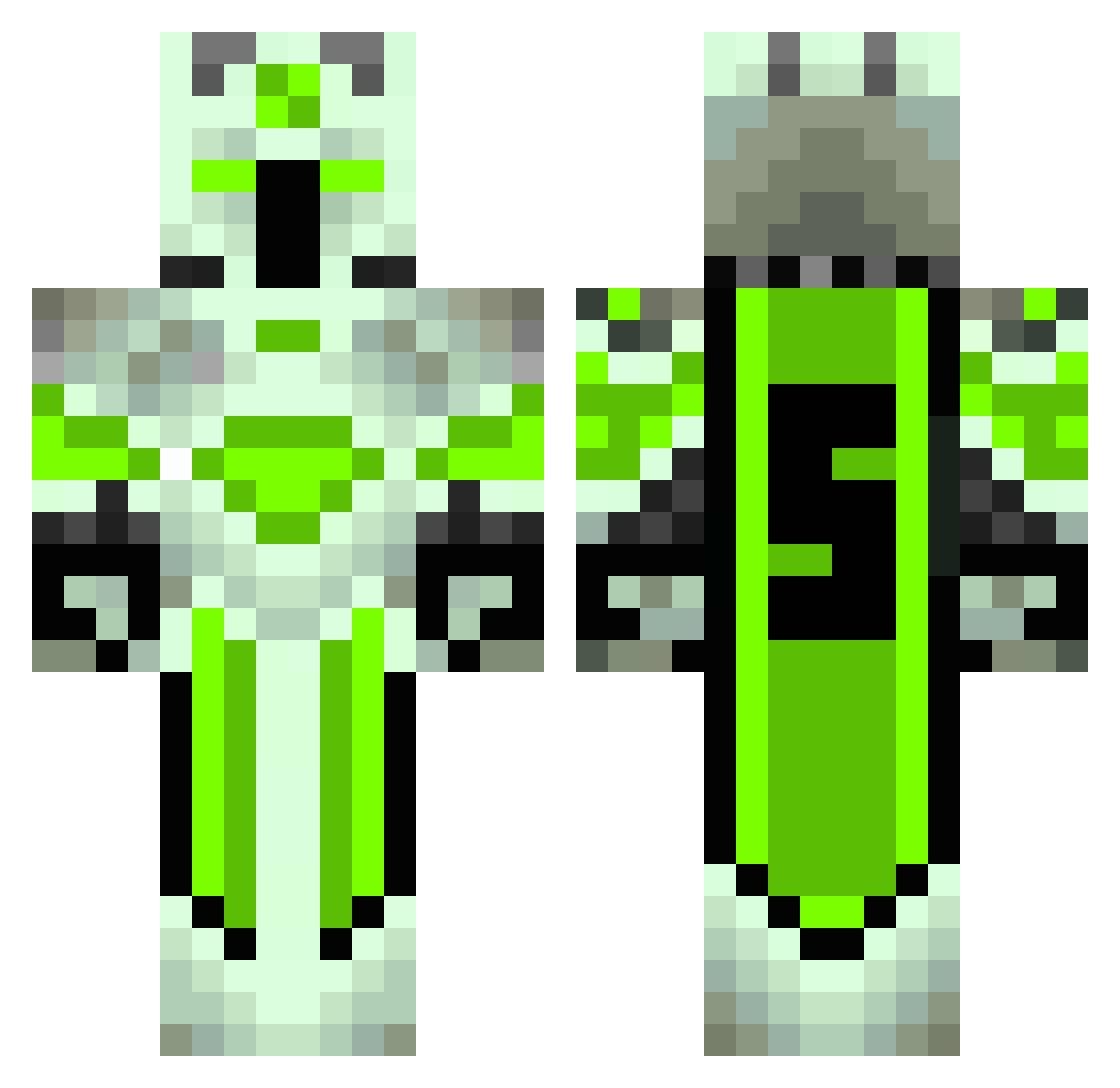 InCelebrity Minecraft skin, front and back view